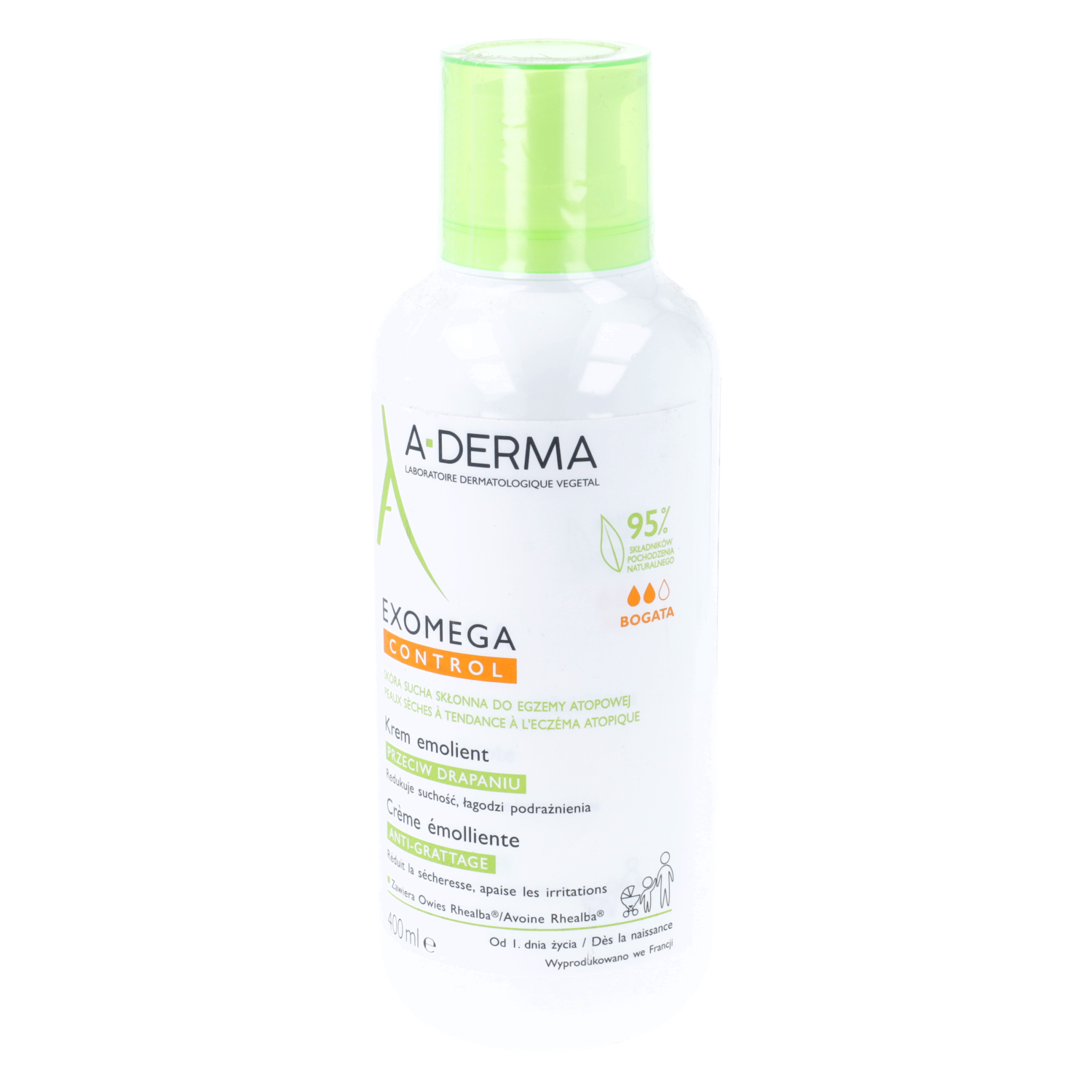 A-derma exomega control - krem emolient, skóra sucha i skłonna do atopii, 400 ml