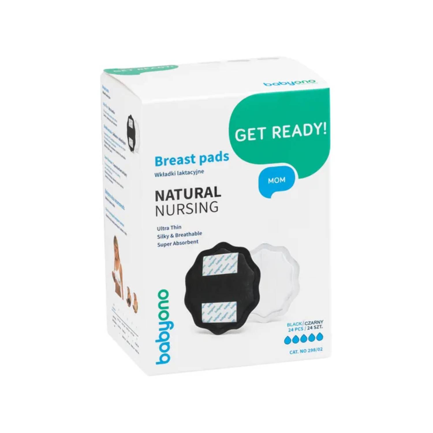 Babyono - wkładki laktacyjne czarne, nr 298/02, 24 sztuki