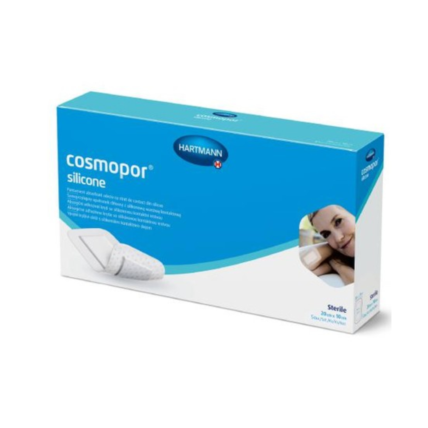 Cosmopor silicone - opatrunek samoprzylepny, 20cmx10cm, 5 sztuk