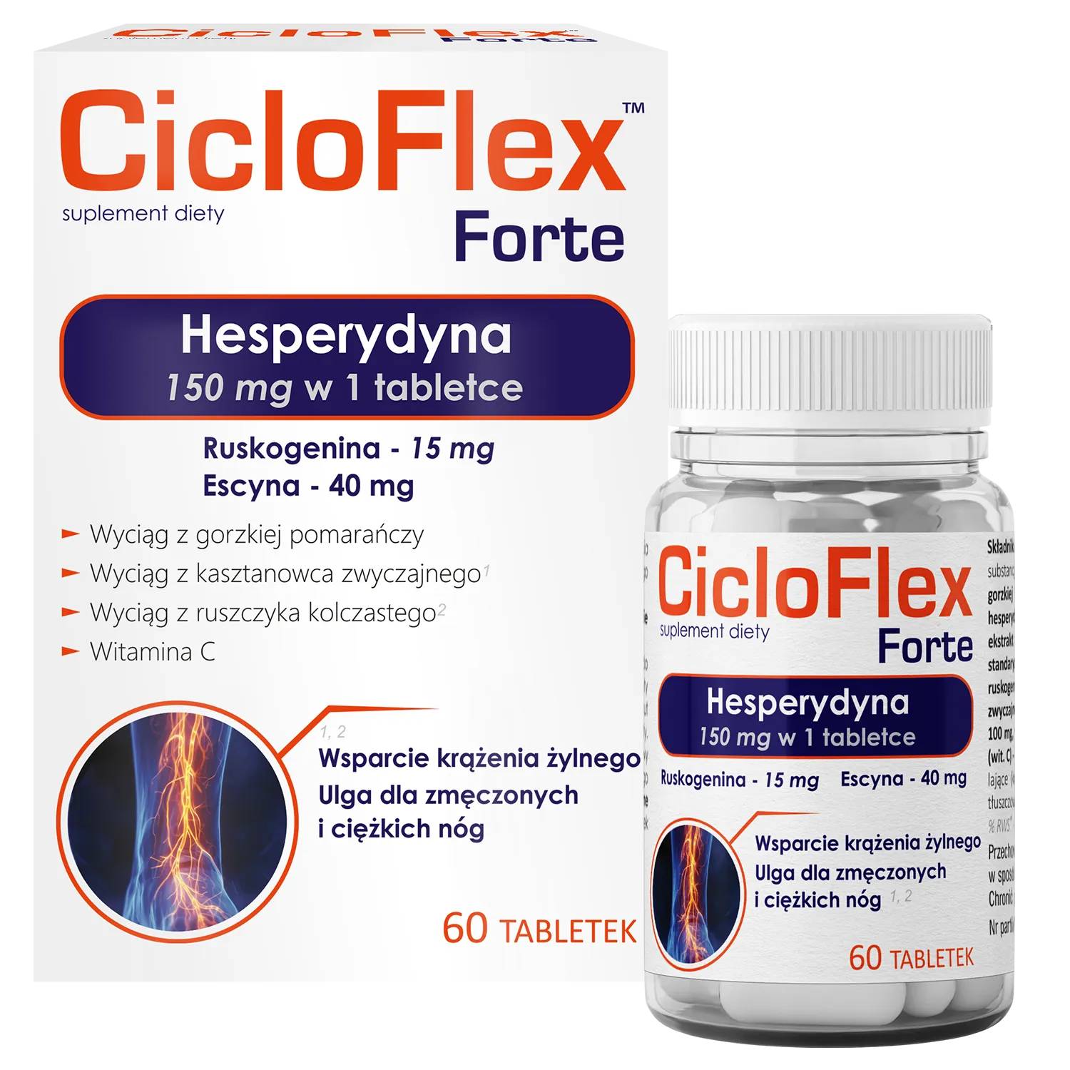 Domowa apteczka cicloflex forte, 60 tabletek
