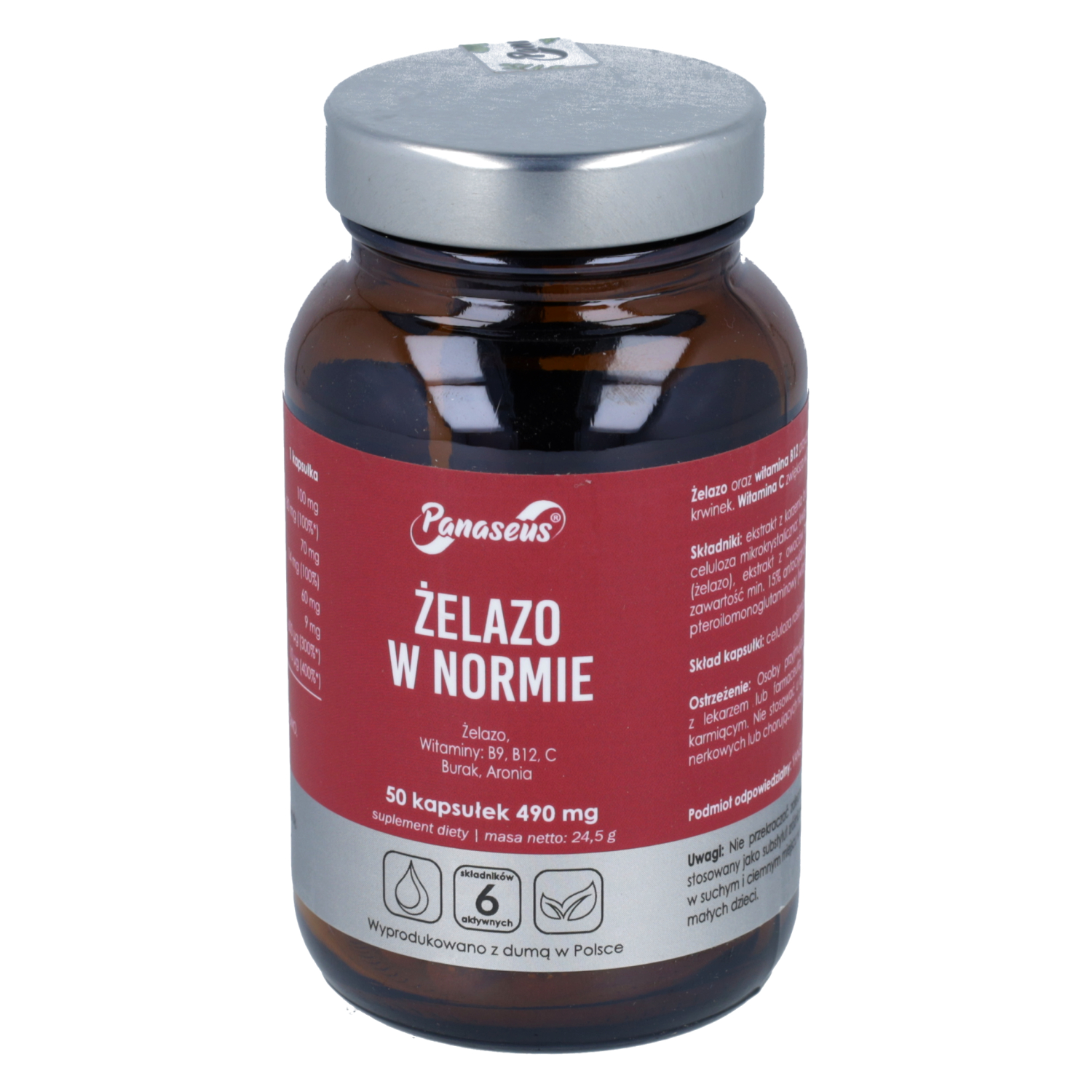Panaseus żelazo w normie, 50 kapsułek