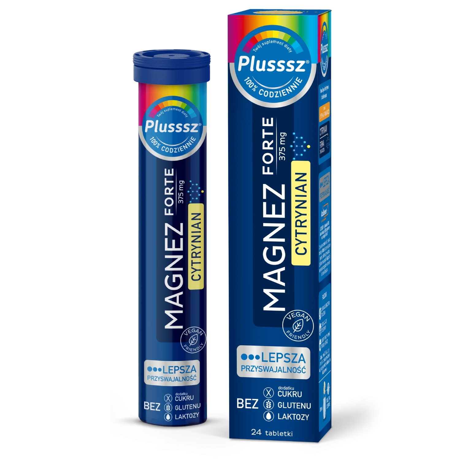 Plusssz magnez forte cytrynian, 24 tabletki musujące