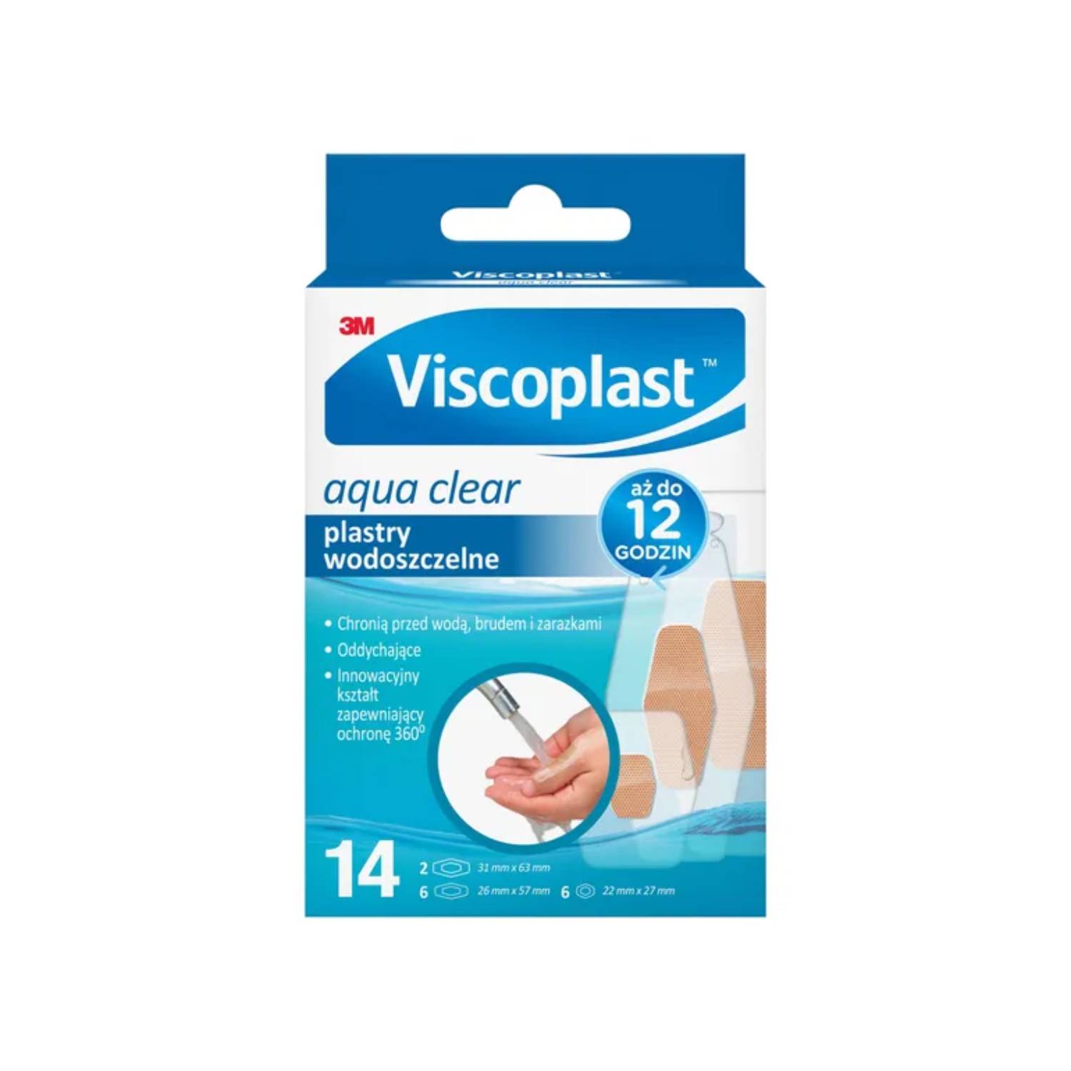 Viscoplast aqua clear, wodoszczelne plastry, 14 sztuk