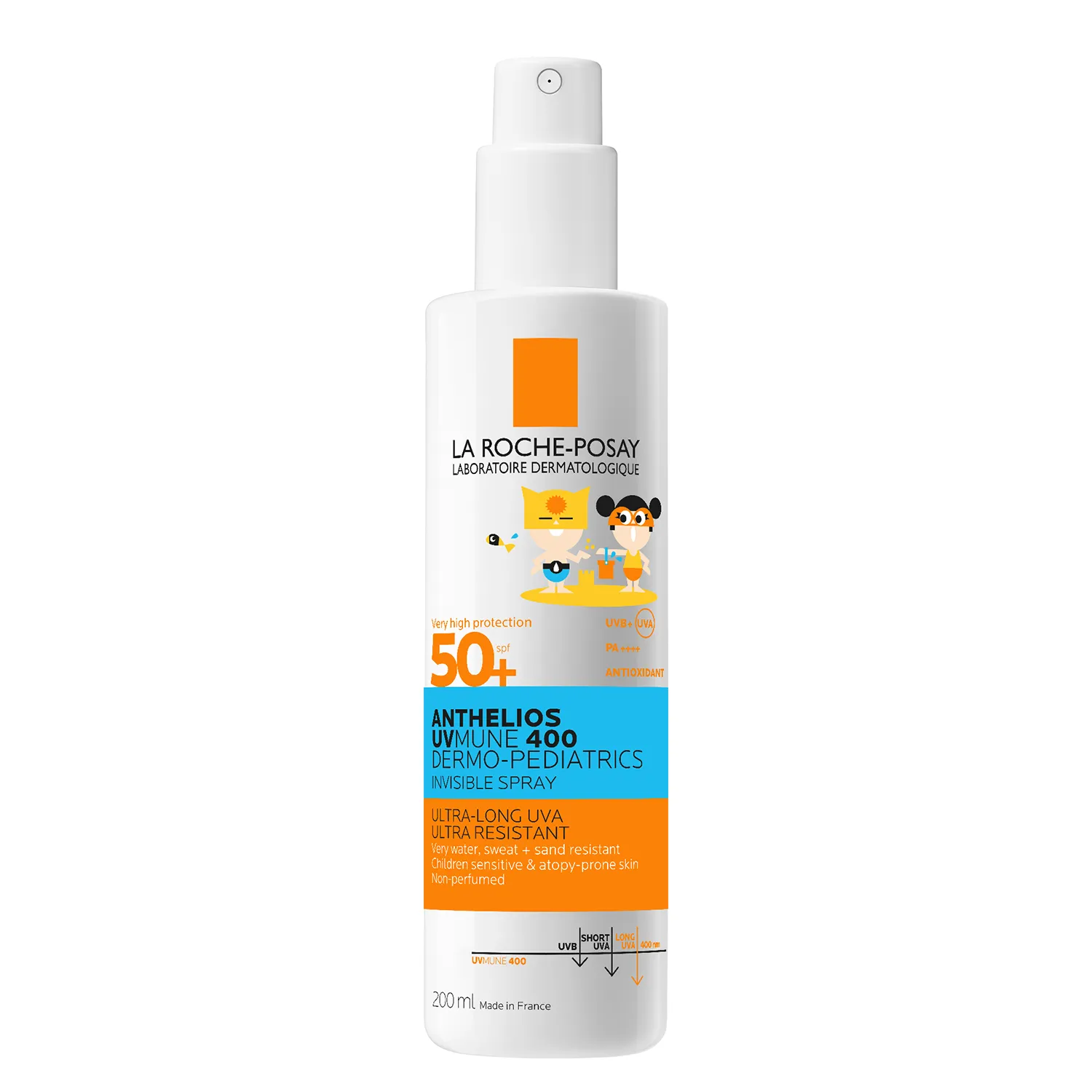 La roche-posay anthelios uvmune 400 dermo-pediatrics - niewidoczny spray ochronny dla dzieci, spf 50+, 200 ml