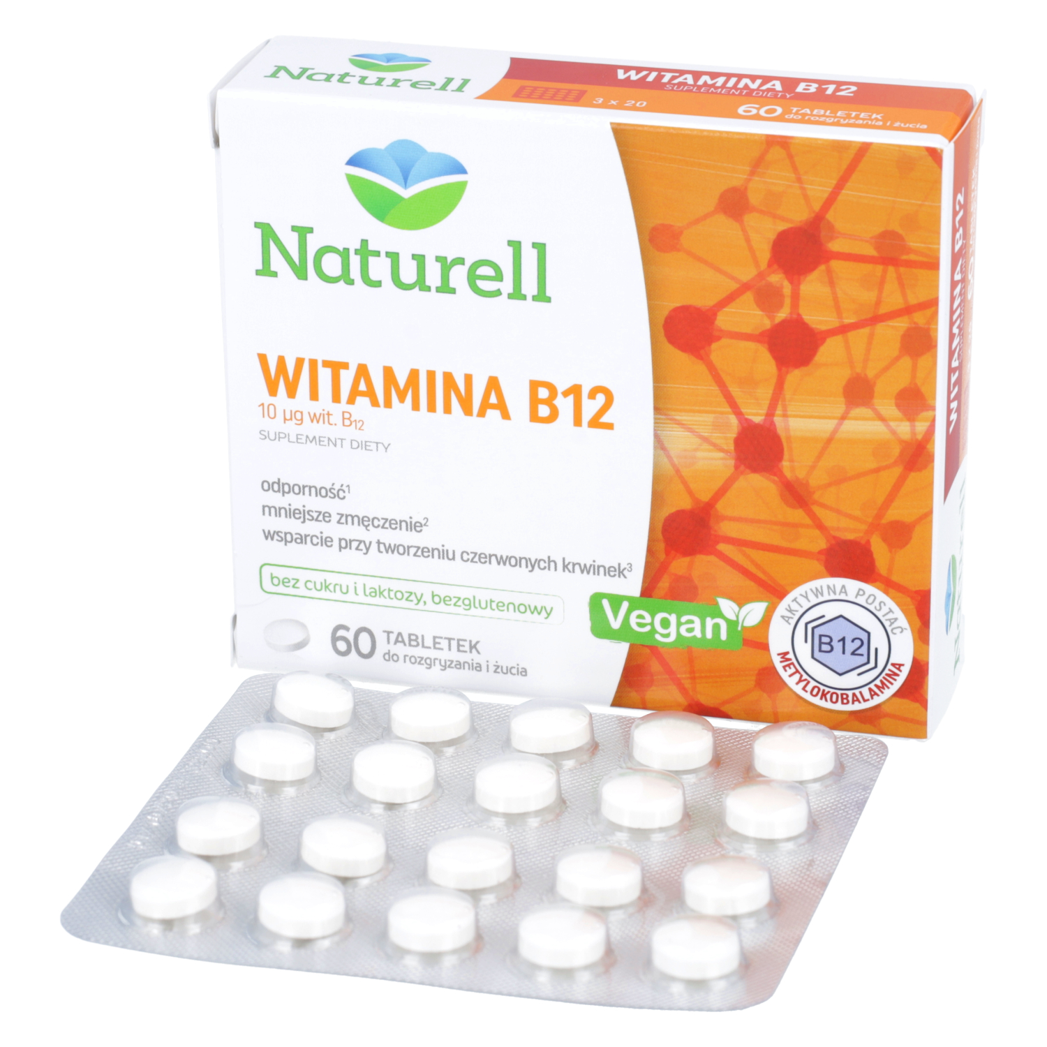 Naturell witamina b12, 60 tabletek do ssania