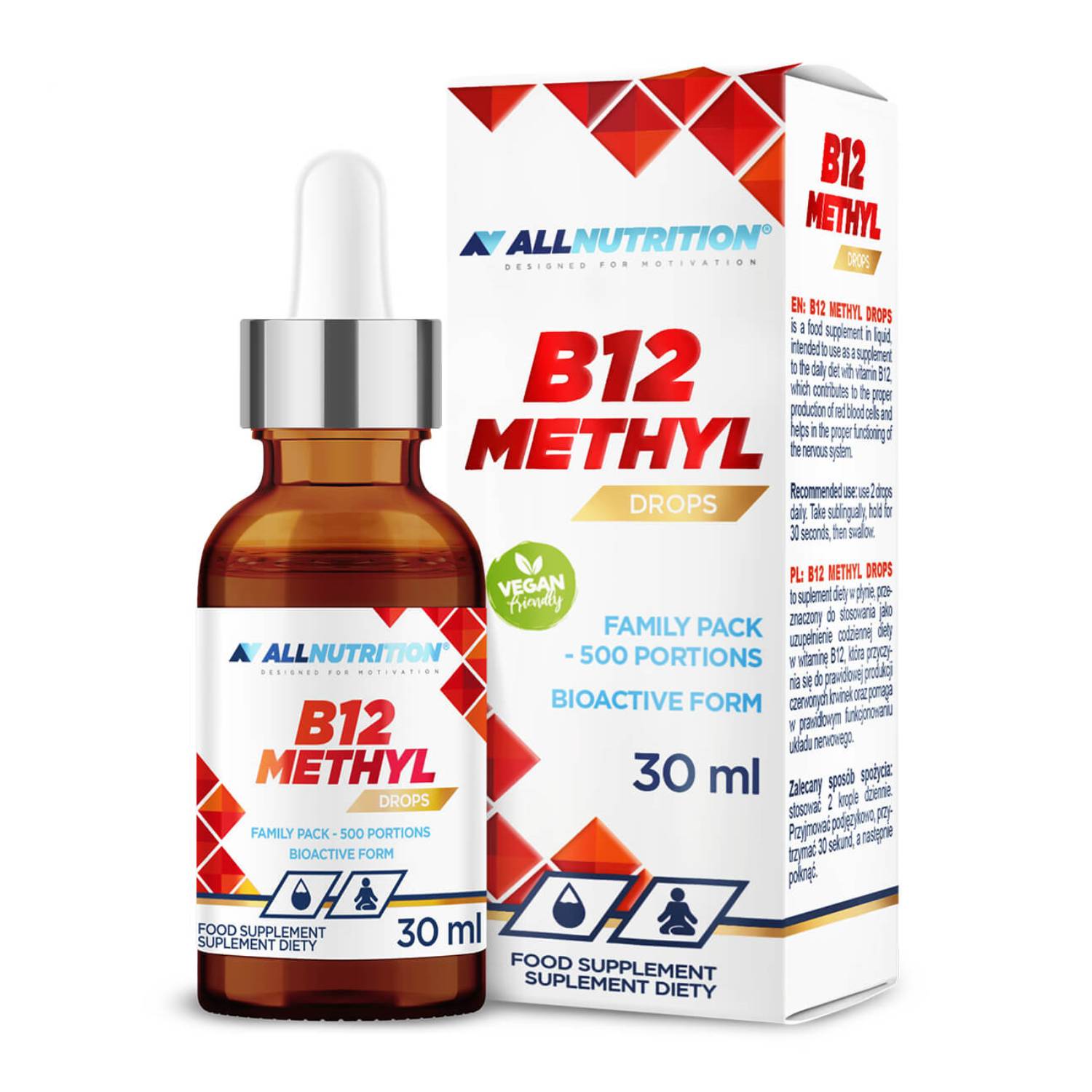 Allnutrition witamina b12 methyl drops, kropelki, 30 ml (data ważności: 29.04.2026)