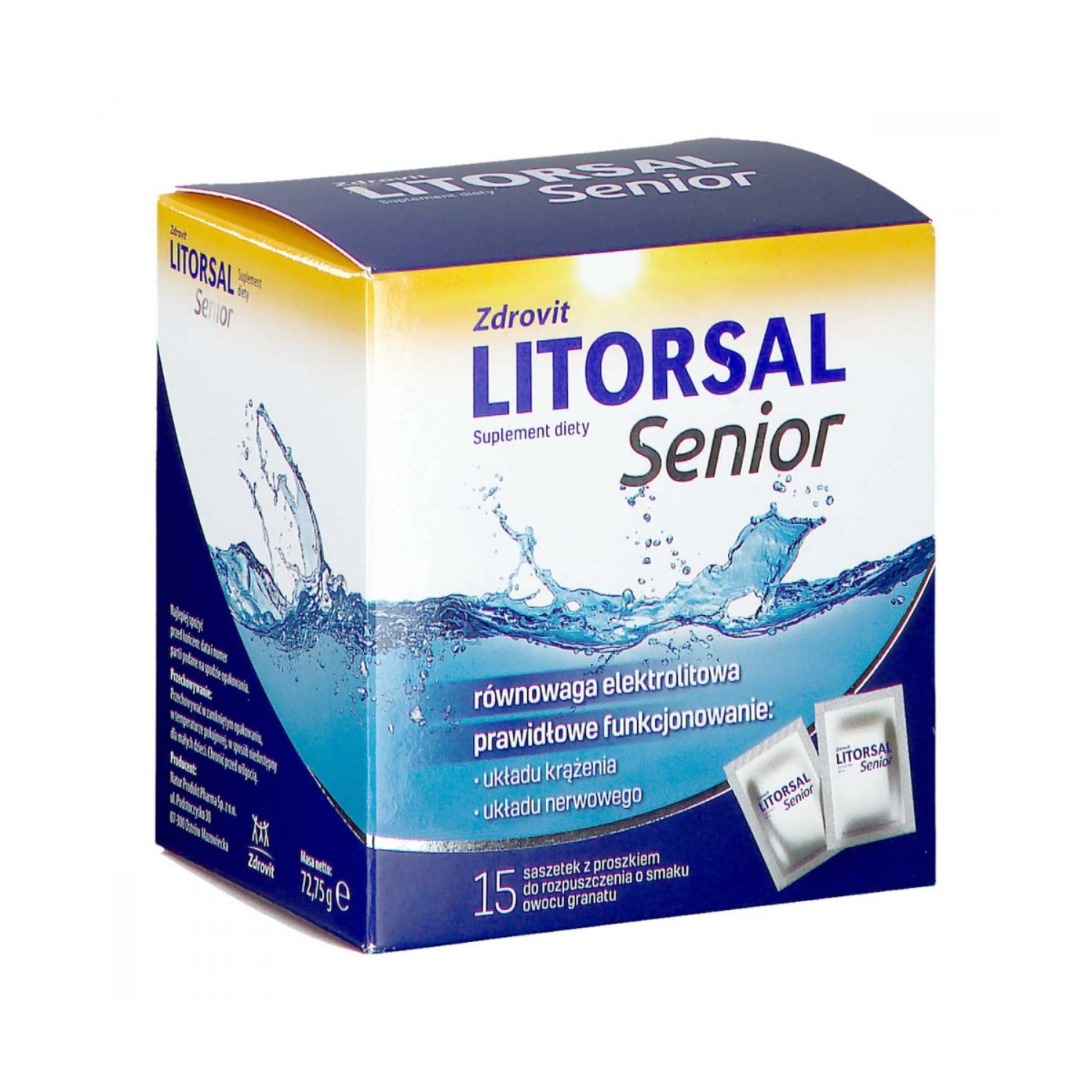Litorsal senior, smak owocu granatu, 15 saszetek