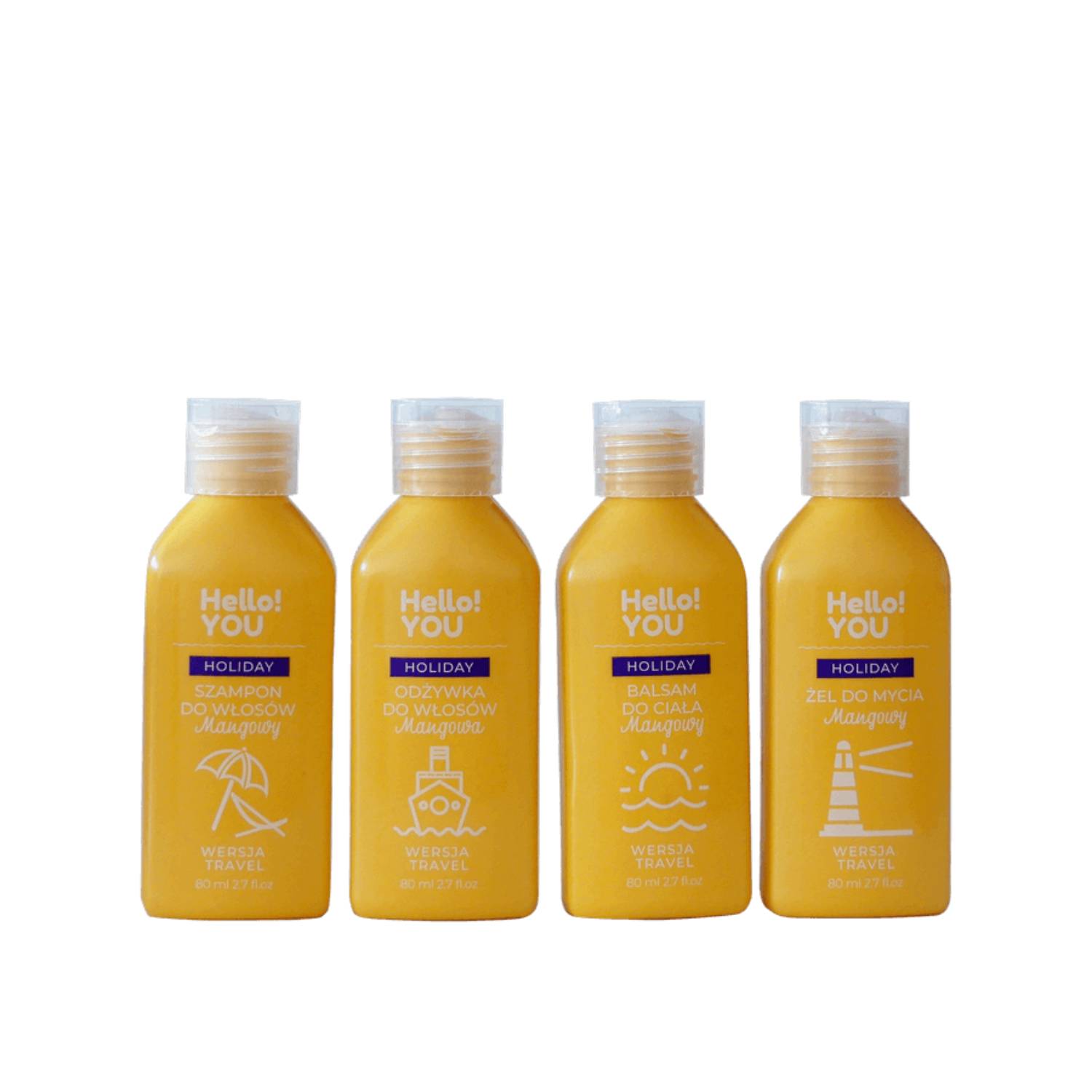 Hello!you zestaw podróżny z mango, 4x80 ml