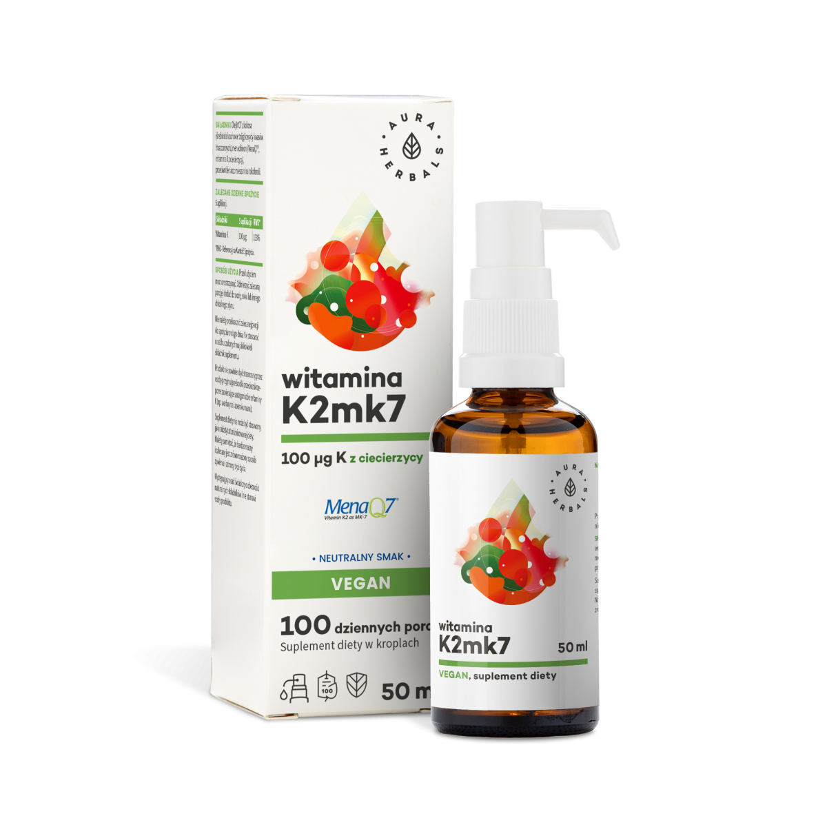 Aura herbals witamina k2mk7, 50 ml