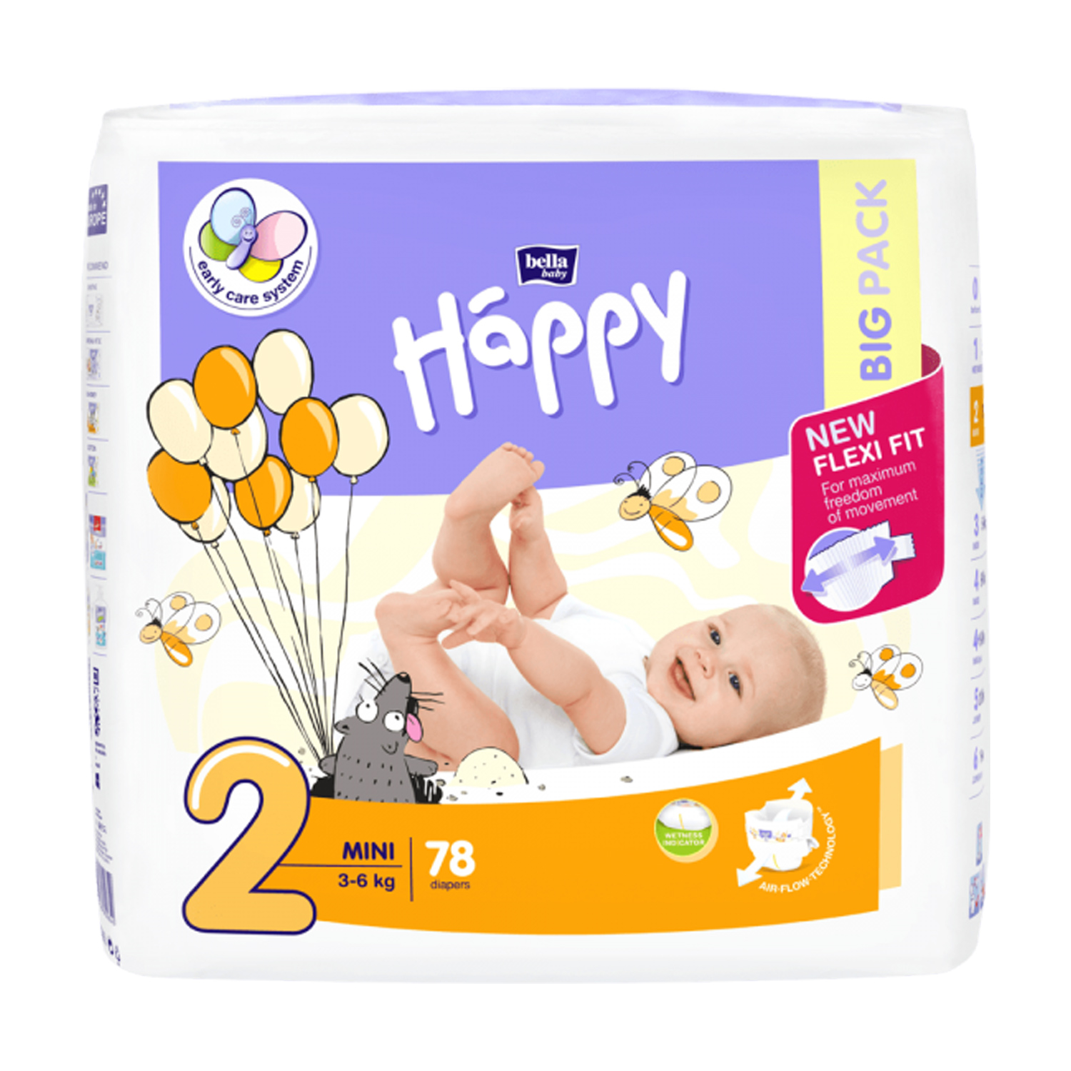 Bella baby happy - pieluchy mini 2, 3-6 kg, 78 sztuk