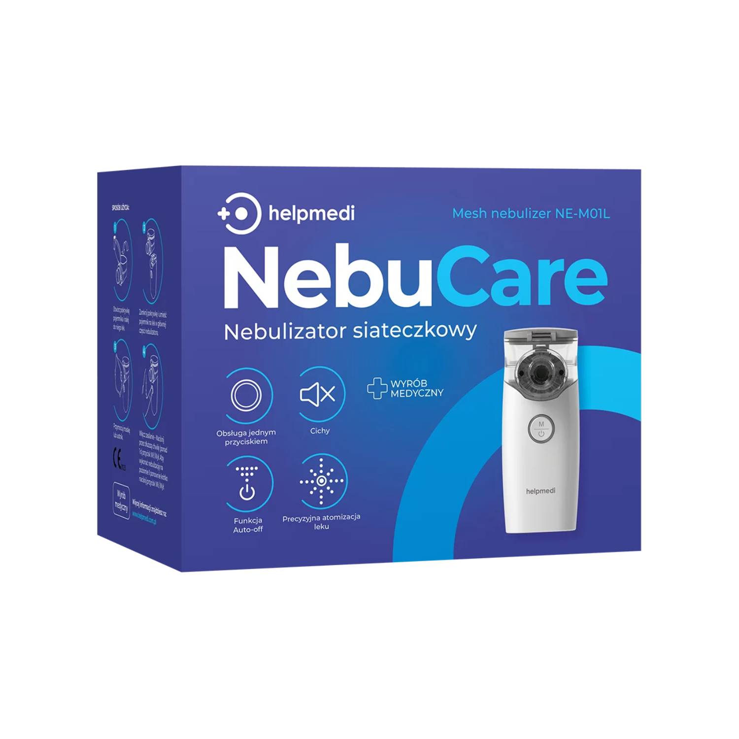 Helpmedi - nebulizator siateczkowy nebucare ne-m01l, 1 sztuka