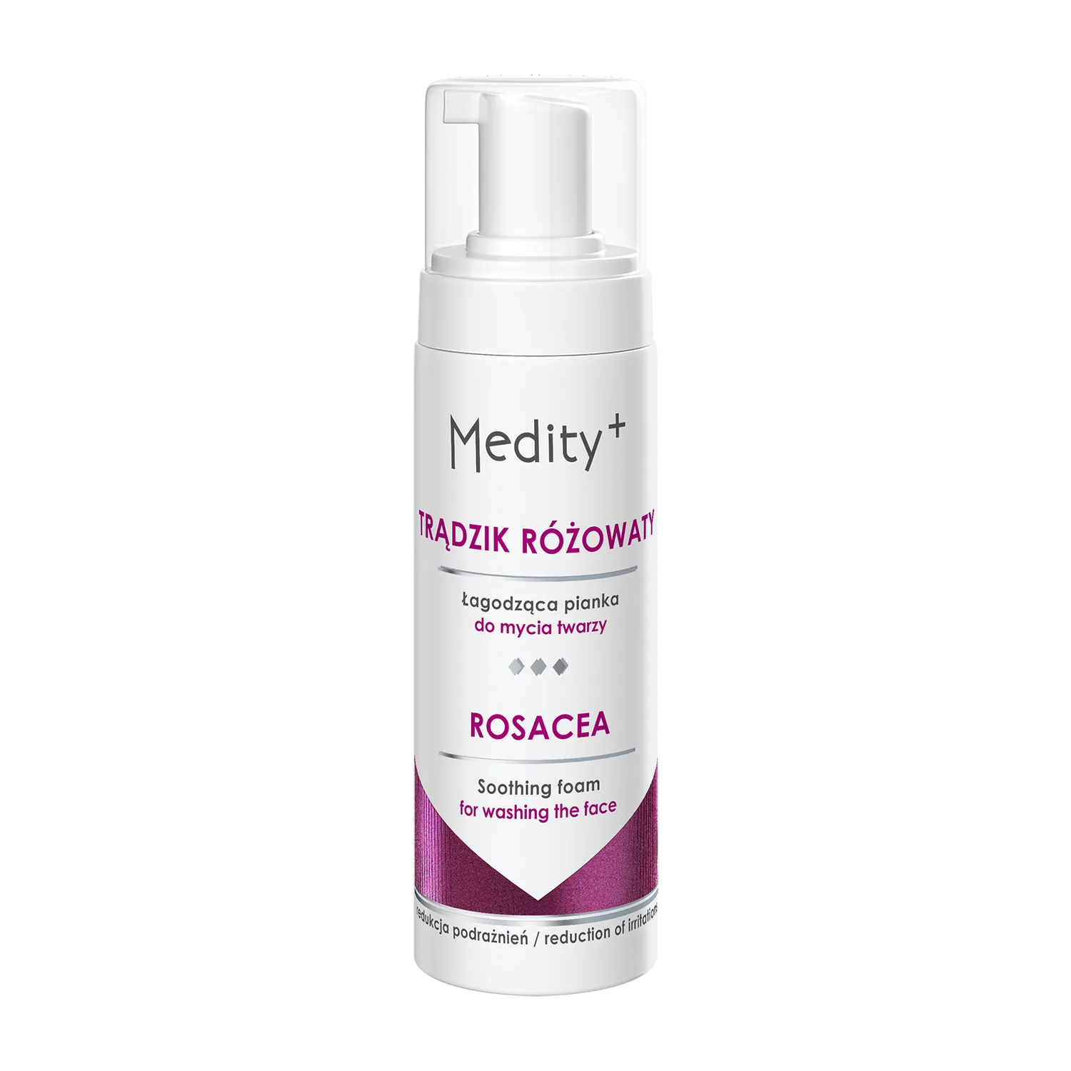 Medity+ - łagodząca pianka do mycia twarzy, na trądzik różowaty, 150 ml