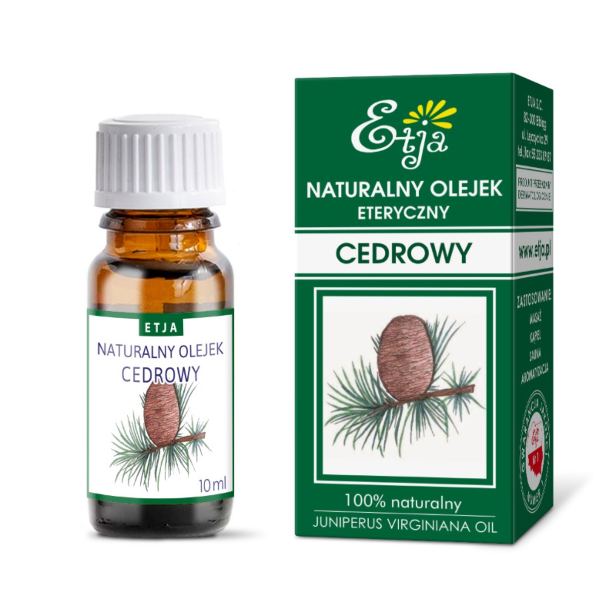 Etja - naturalny olejek eteryczny, cedrowy, 10 ml