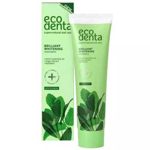 Ecodenta brilliant whitening - wybielająca pasta do zębów z miętą i szałwią, 100 ml