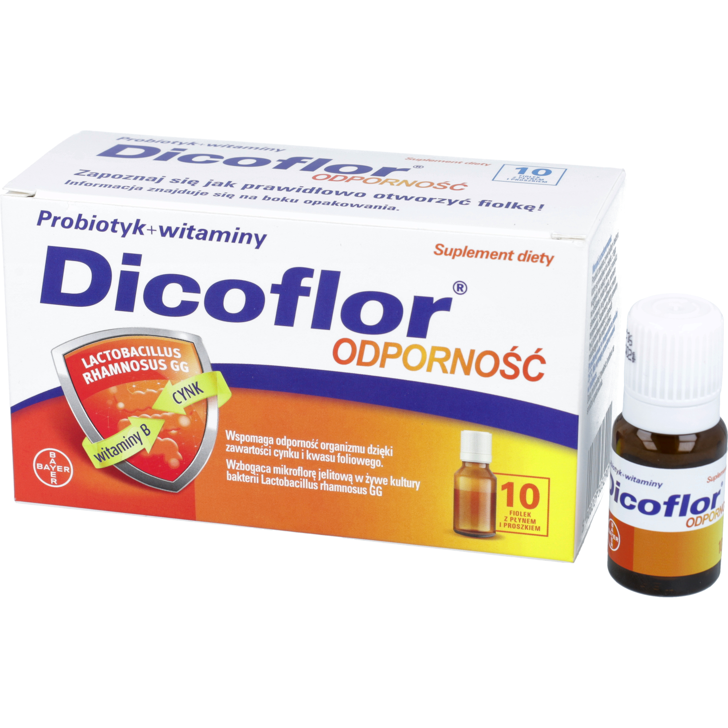 Dicoflor odporność, 10 fiolek z płynem i proszkiem