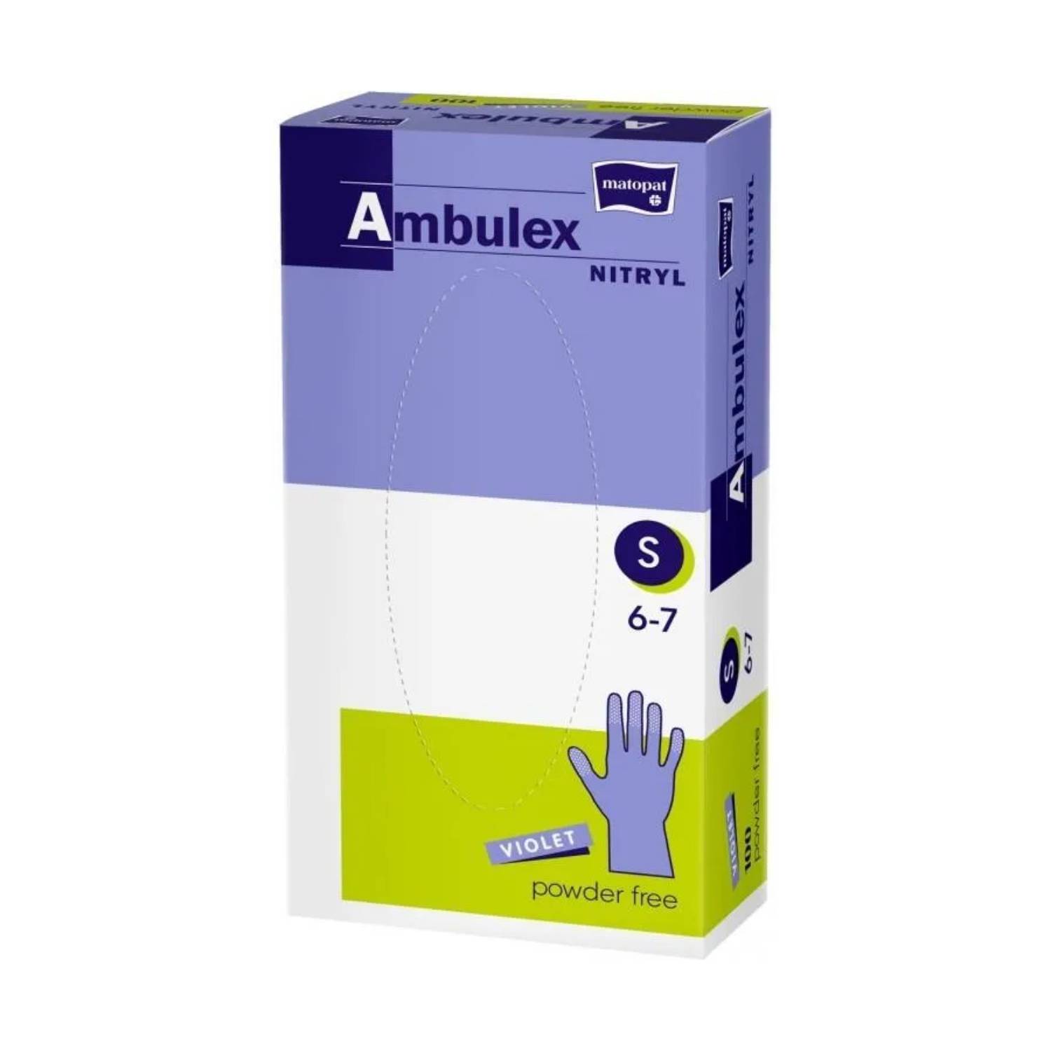 Ambulex nitryl - rękawiczki nitrylowe s, bezpudrowe, fioletowe, 100 sztuk
