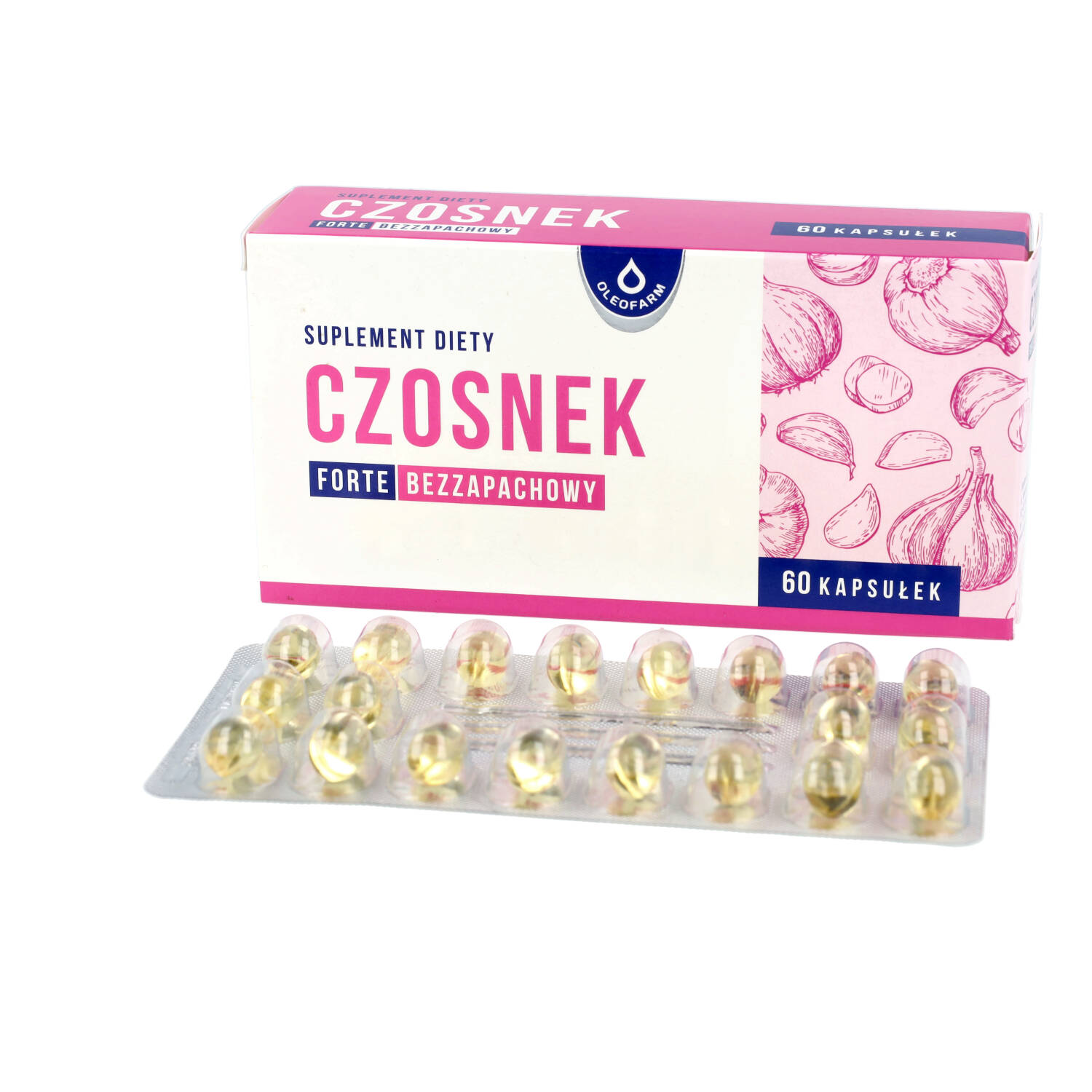 Oleofarm, czosnek forte bezzapachowy, 60 kapsułek