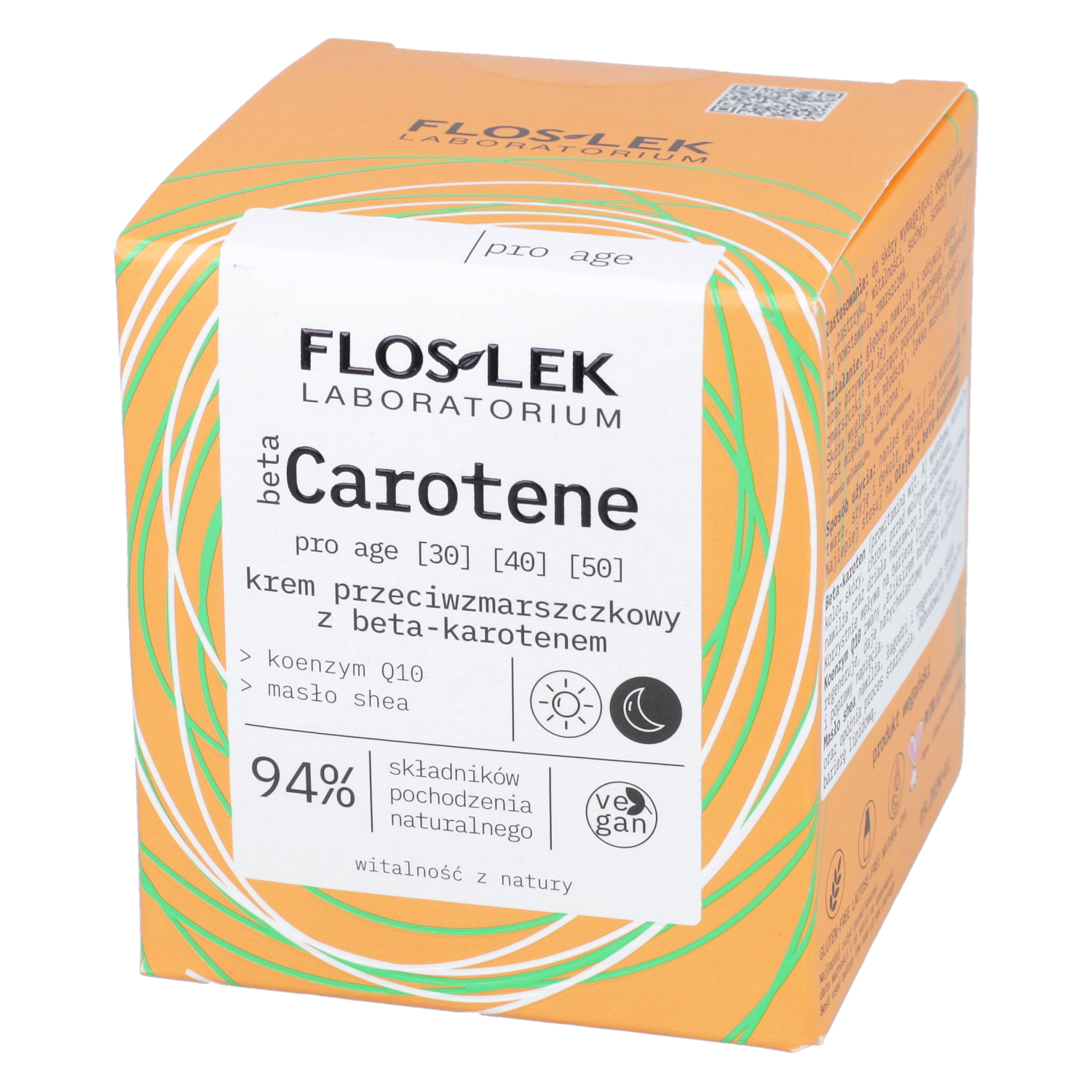 Floslek - betacarotene, krem przeciwzmarszczkowy z beta-karotenem na dzień i na noc, 50 ml (data ważności: 28.02.2026)