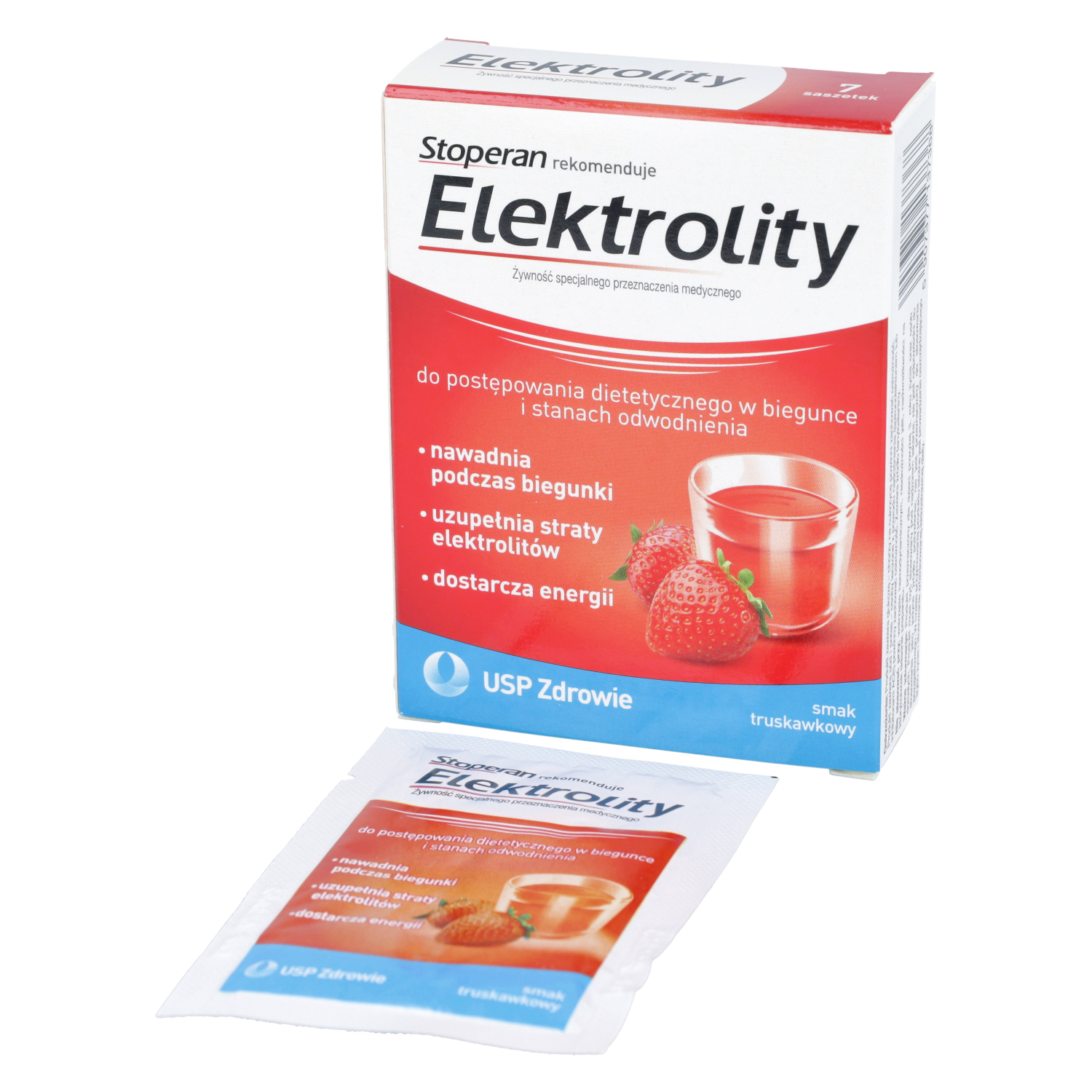 Stoperan elektrolity - smak truskawkowy, saszetki, 7 sztuk