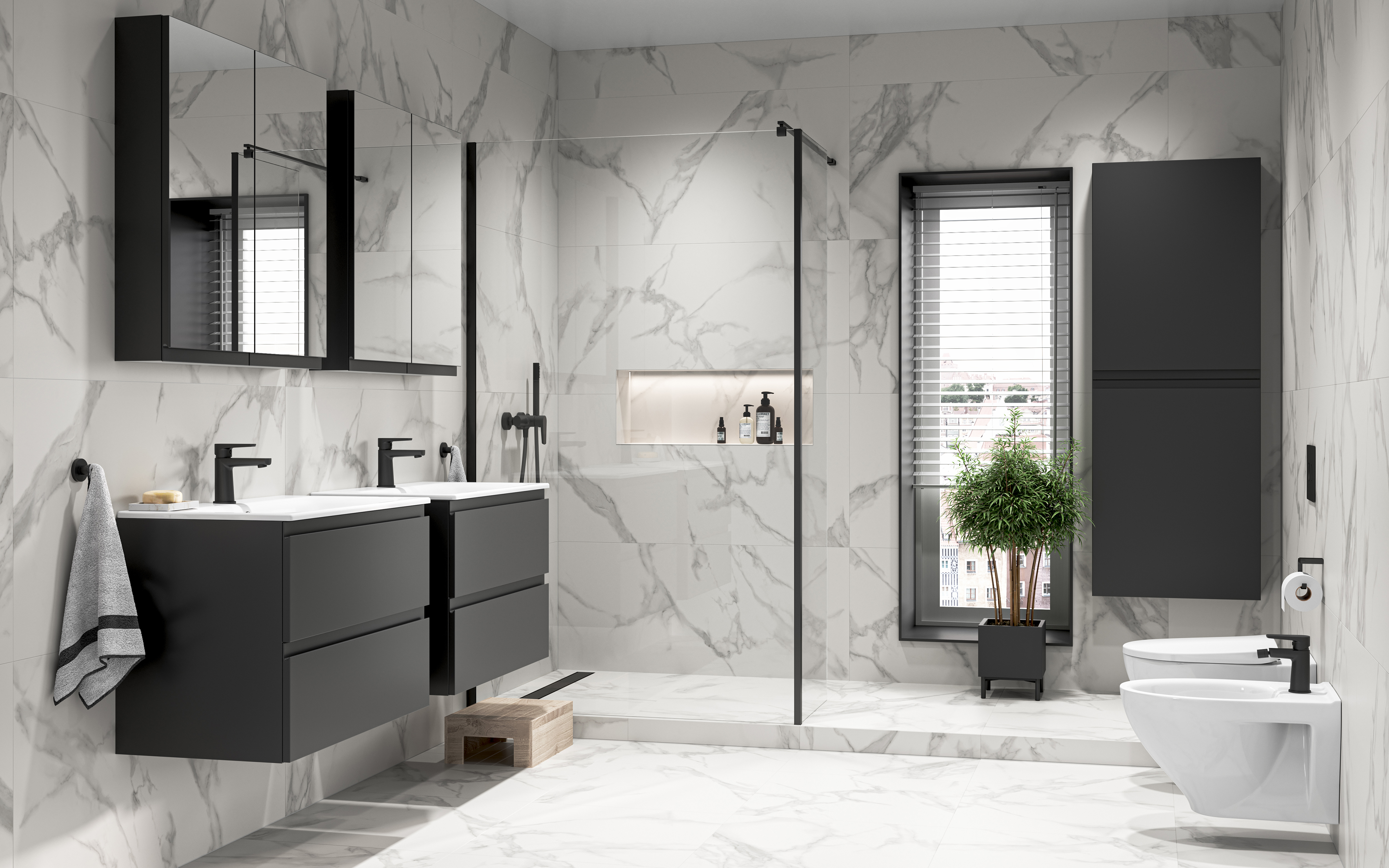 Cersanit Moduo Slim szafka 60 cm podumywalkowa wisząca antracyt S590-076-DSM - Wysyłka w 24h