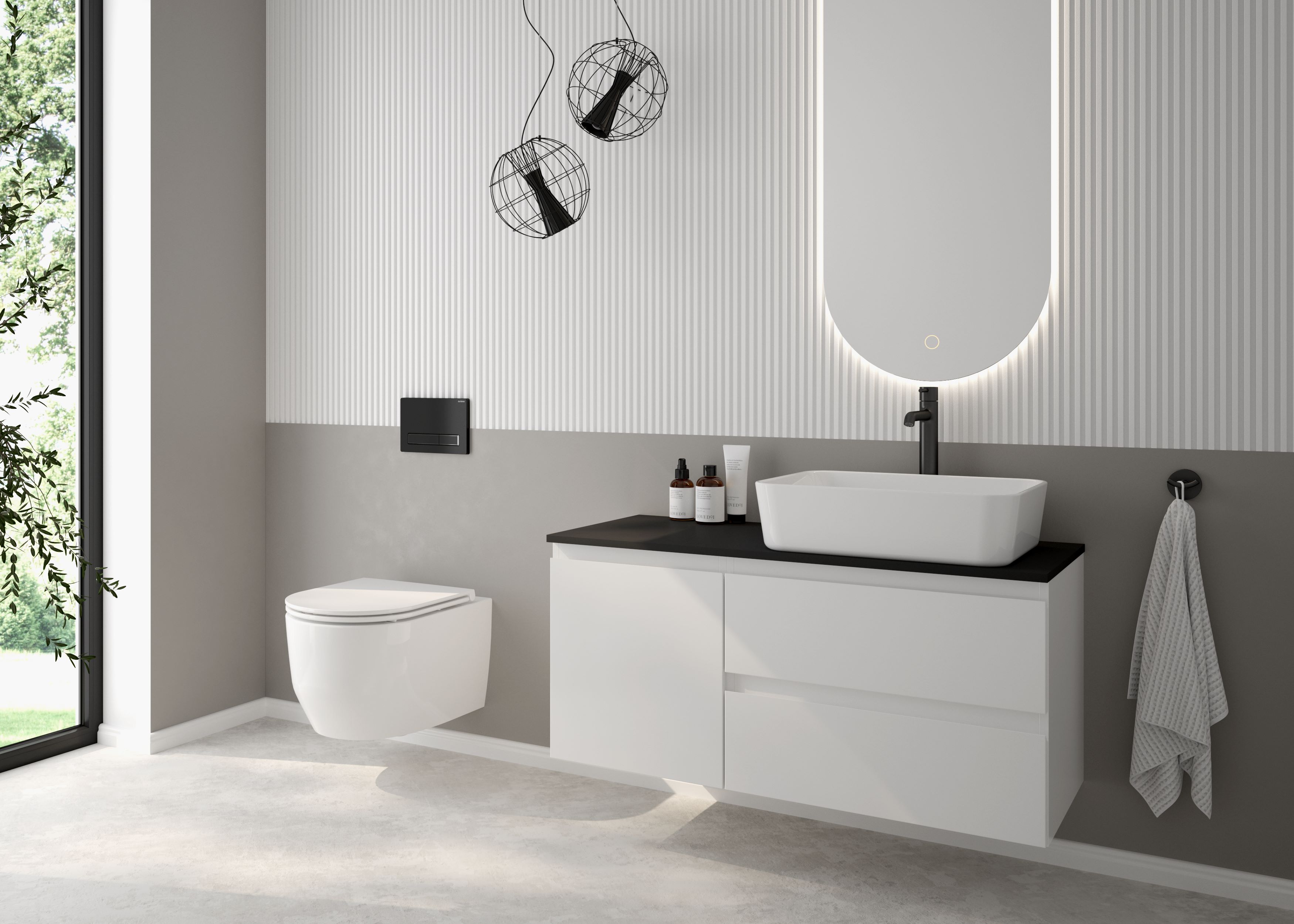 Oltens Nordlis lustro 50x120 cm owalne z oświetleniem od tyłu z matą grzewczą 64114000 - Wysyłka w 24h