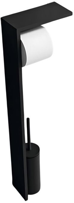 Novellini Frame stojak na papier toaletowy ze szczotką WC czarny R90AKFPRSH