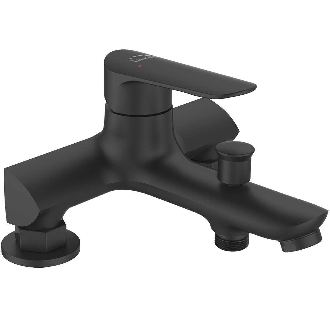 Laveo Appia bateria wannowo-prysznicowa nawannowa czarny mat BLP715D