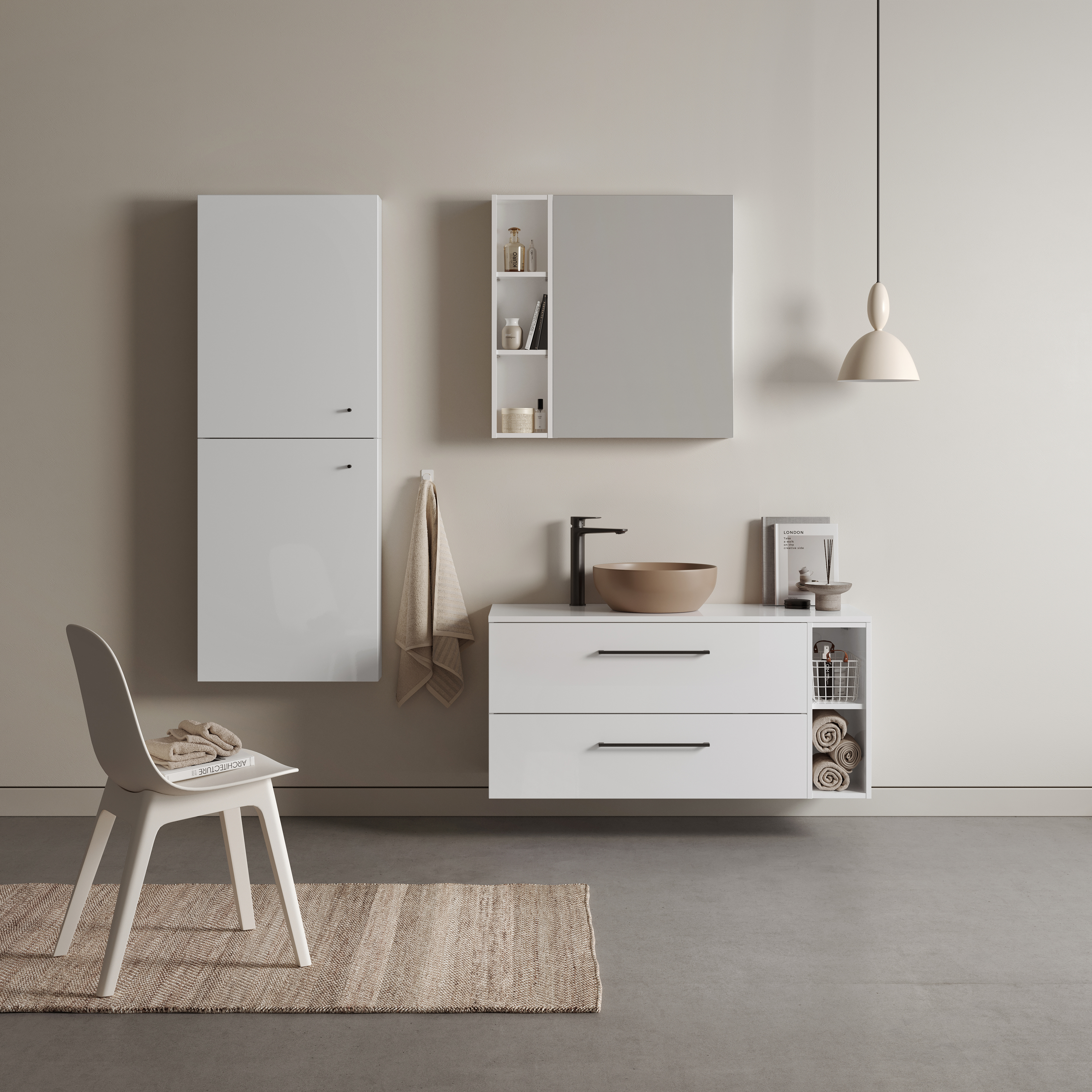 Cersanit Larga umywalka 40x40 cm nablatowa okrągła brązowy mat K677-046