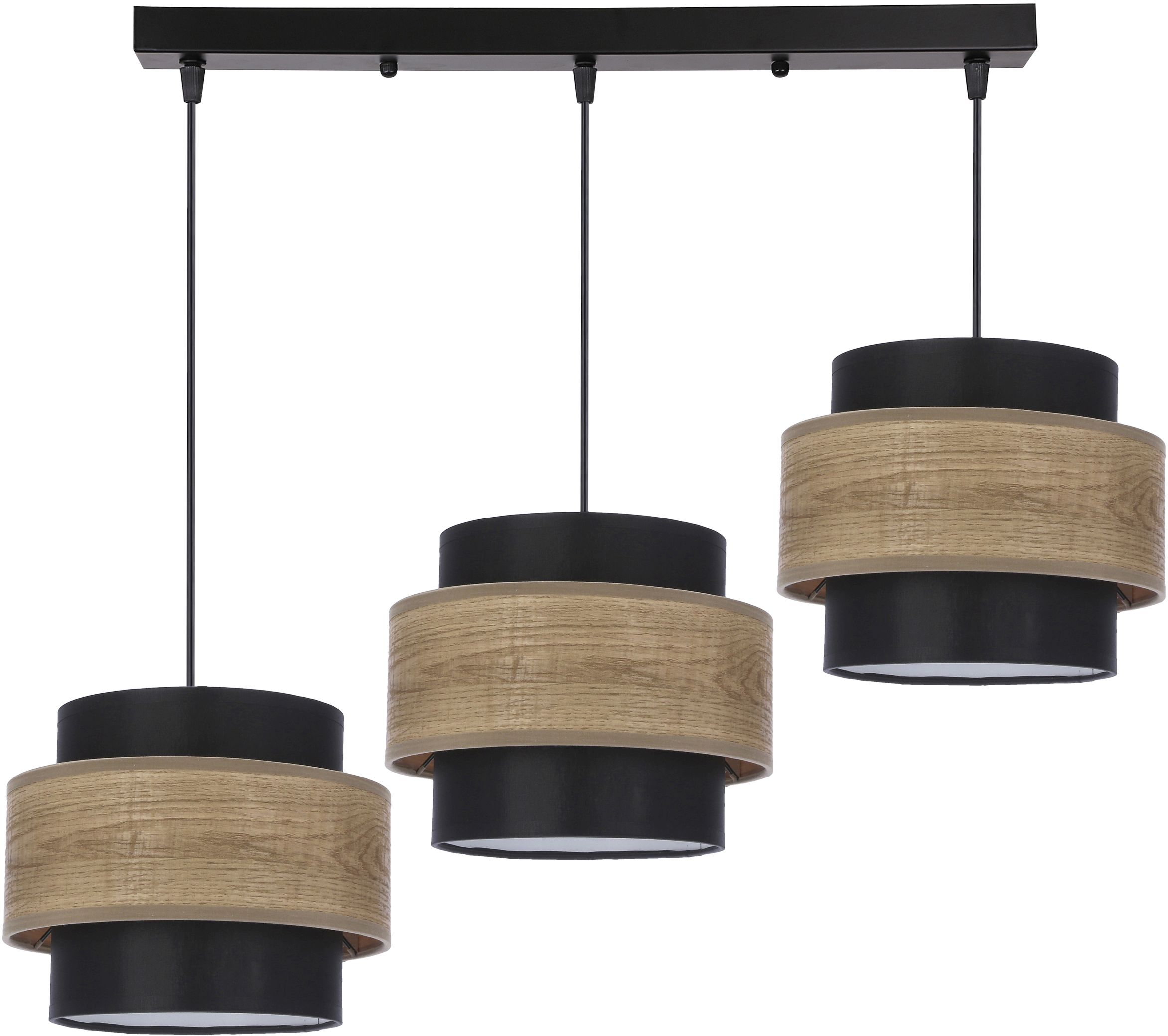 Candellux Twin lampa wisząca 3x40W czarny/brązowy 33-17895 - Wysyłka w 24h
