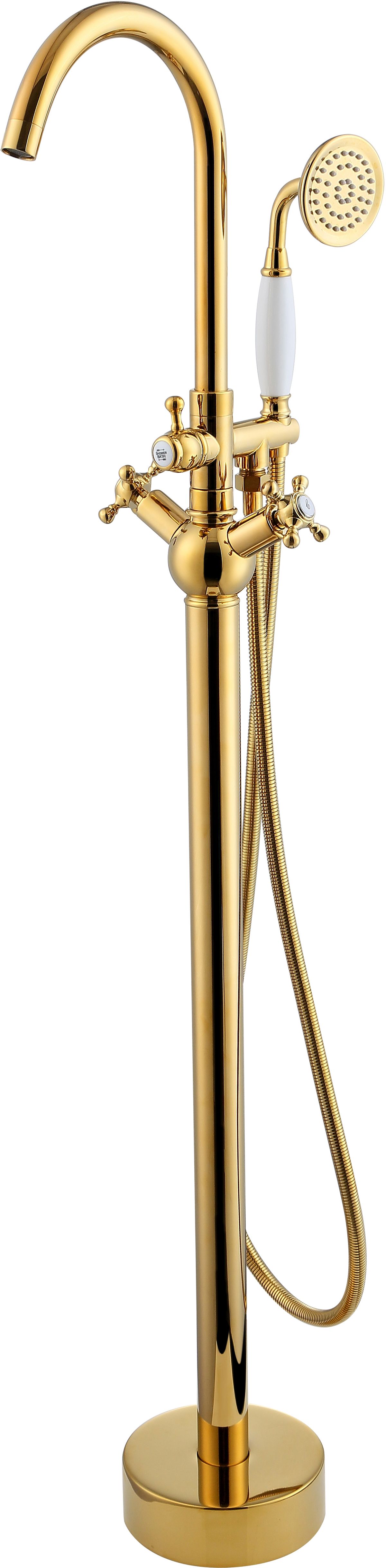 Besco Retro I bateria wannowo-prysznicowa wolnostojąca złoty połysk BW-RI-ZL