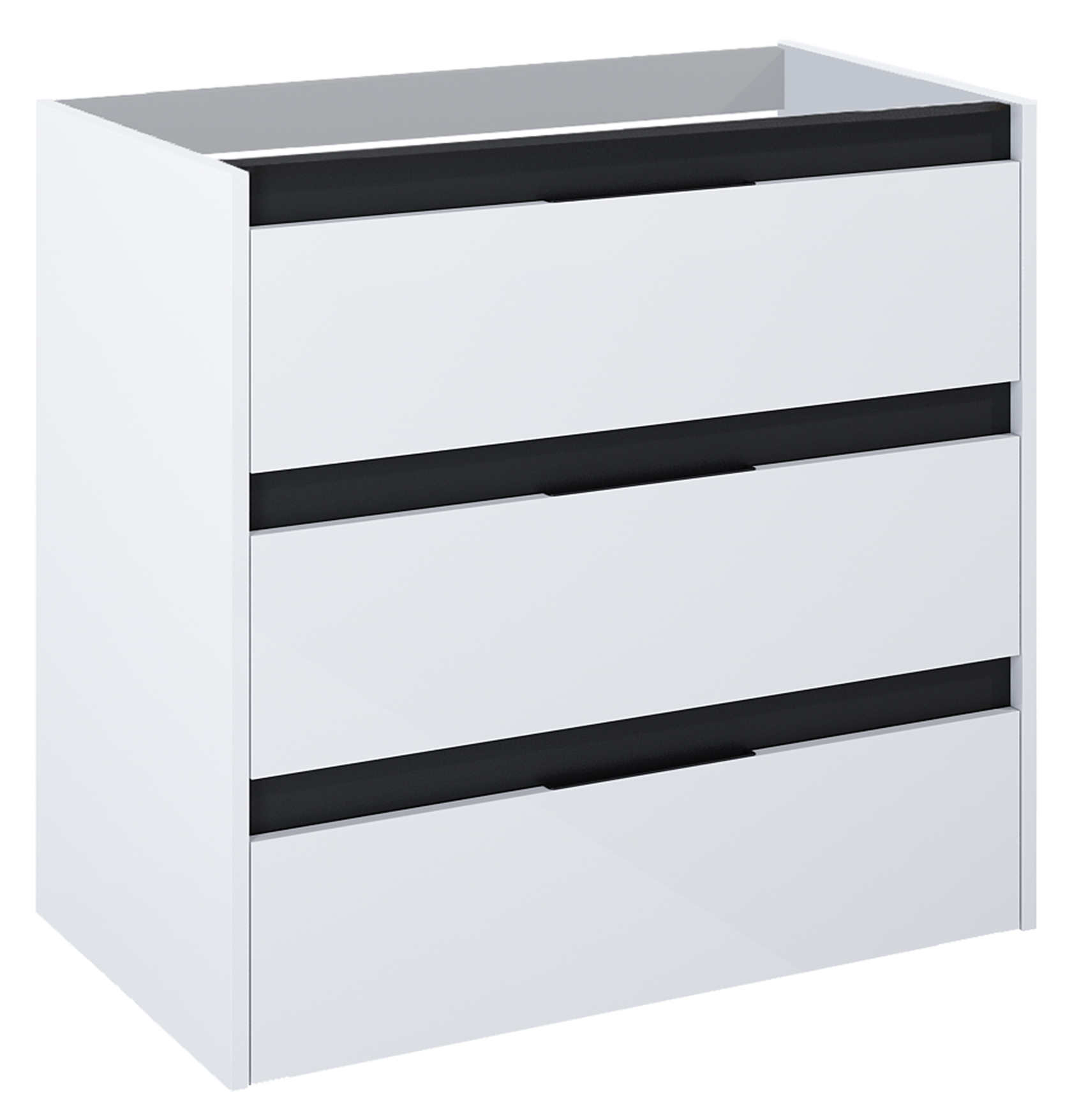 Roca Alpine szafka 78,5x45,2x74 cm podumywalkowa wisząca biała-czarna A857868606