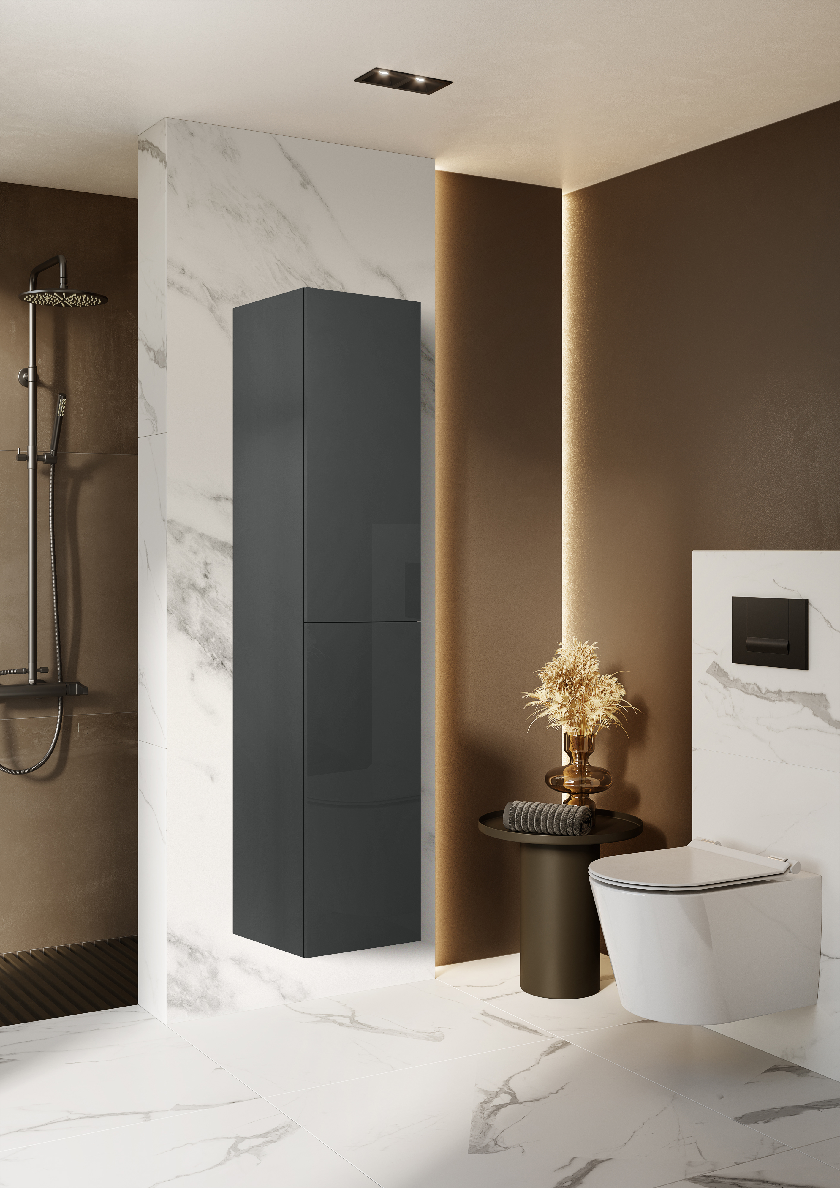 Elita For All szafka 40x35,2x180 cm boczna wisząca anthracite matt RE030400166610 - Wysyłka w 24h