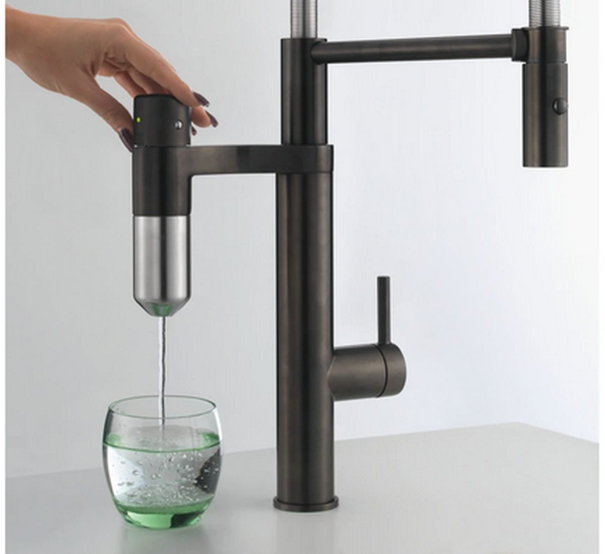 Franke Vital Semi-Pro bateria kuchenna stojąca z podłączeniem do filtra wody czarny mat/stal 120.0621.313