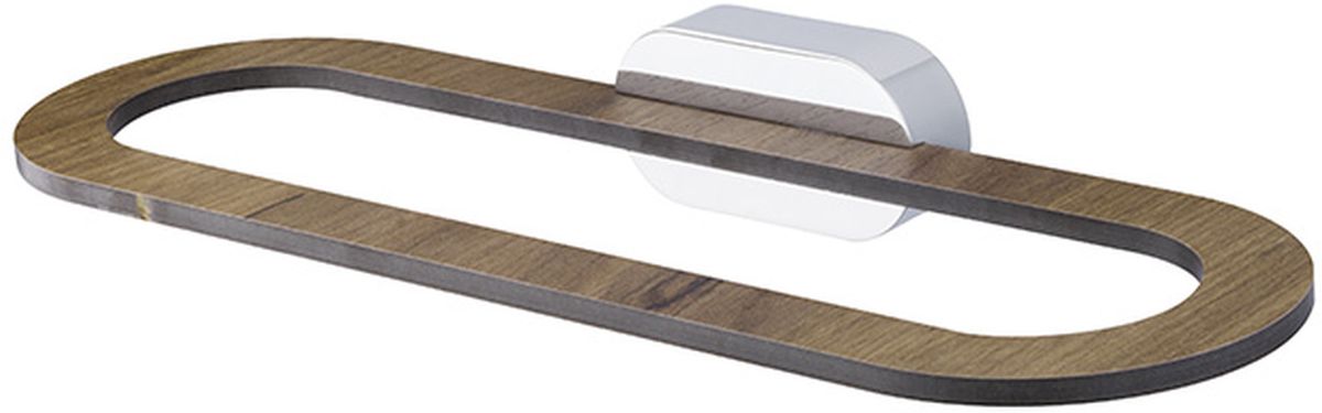 Bisk Bergen wieszak na ręcznik ścienny chrom/drewno 07069