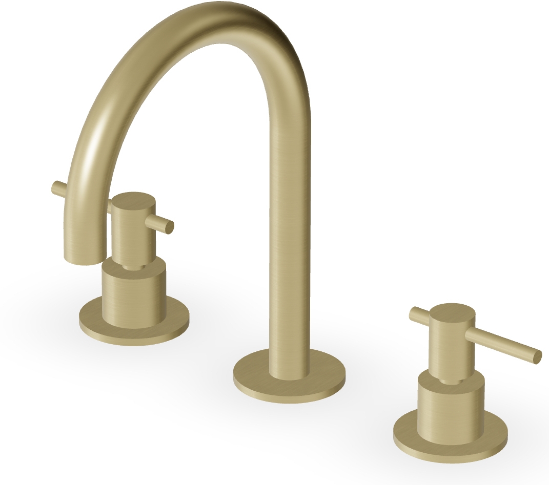 Zucchetti Helm bateria umywalkowa stojąca 3-otworowa brytyjskie złoto szczotkowane ZHL515.XP31