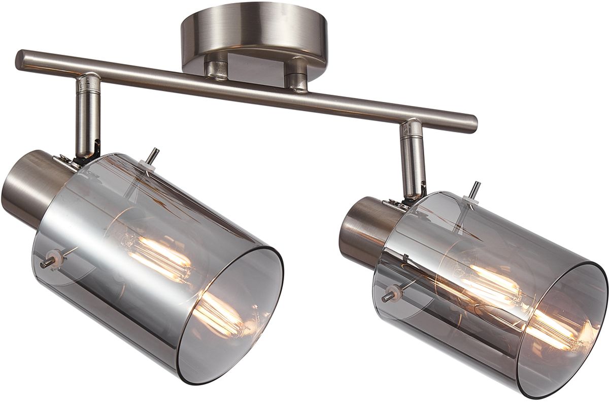 Italux Sardo lampa podsufitowa 2x40 W przydymiona-srebrna SPL-5581-2-SC-SG