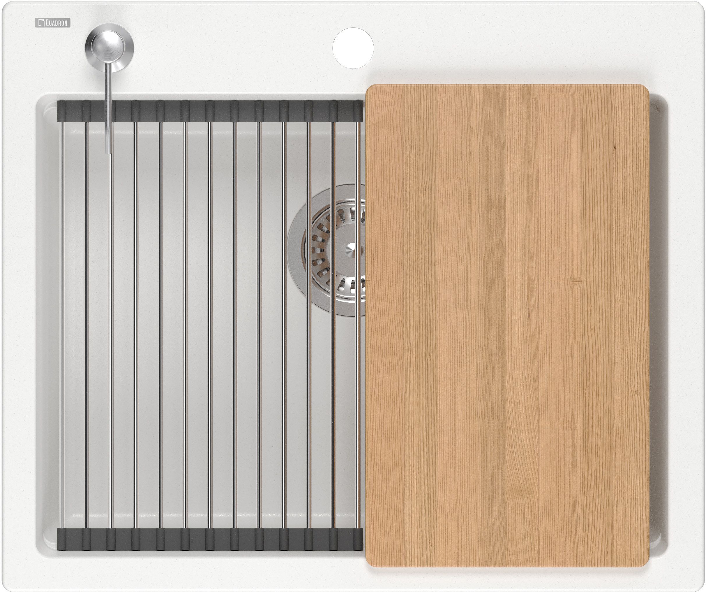 Quadron Kurt 110 zlewozmywak 59.5x50 cm GraniteQ snow white HCQK5052BIK