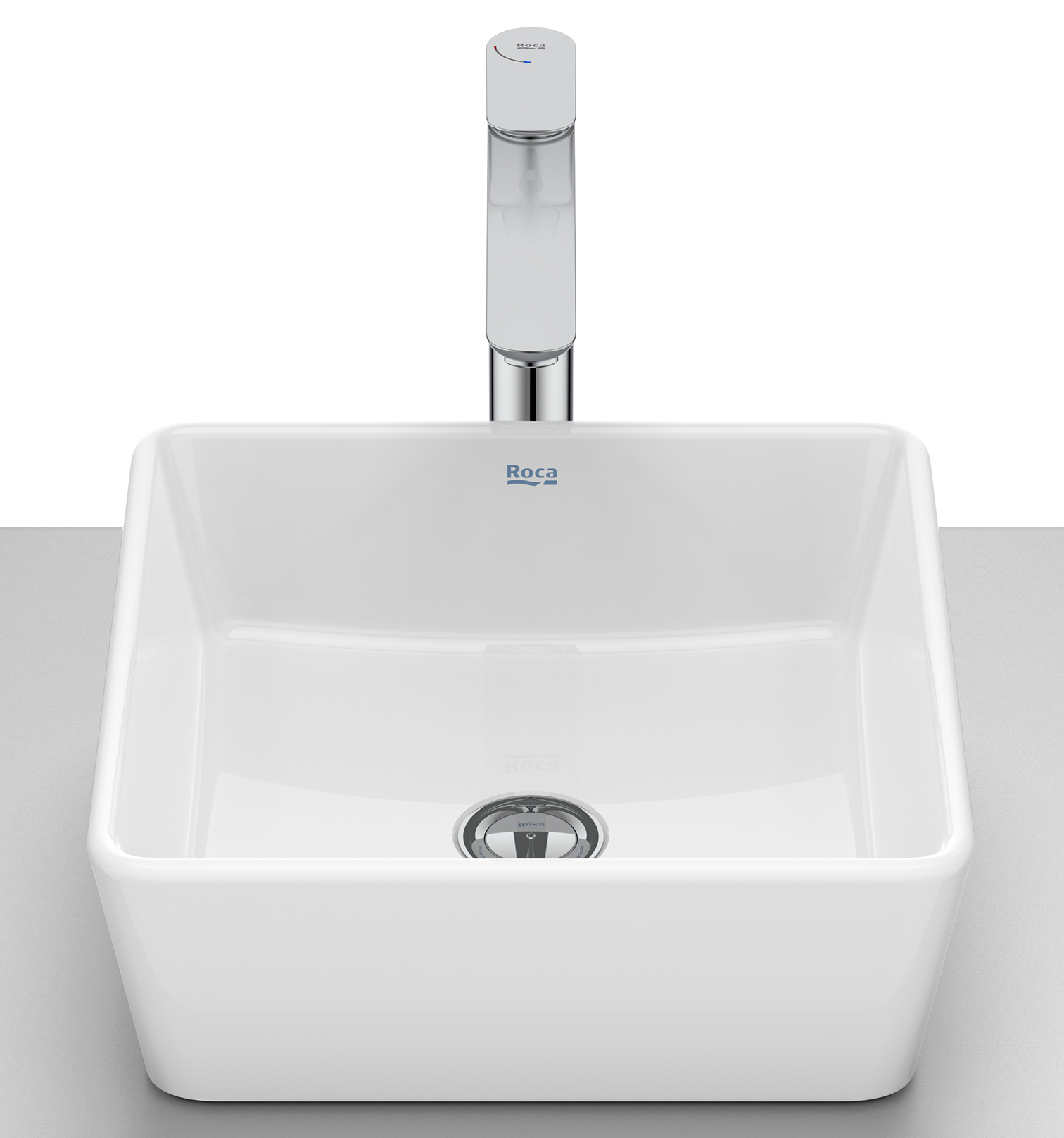 Roca Optica umywalka 35x35 cm kwadratowa nablatowa biała A327B12000