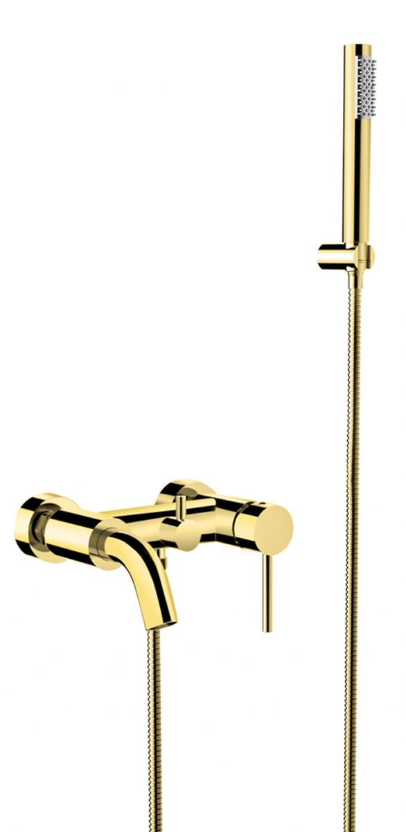 Besco Illusion bateria wannowo-prysznicowa ścienna złoty połysk BW-IS-ZL