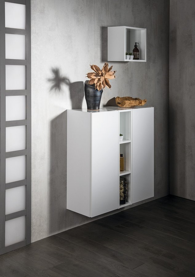 Sapho Espace szafka 94 cm boczna wisząca słupek biały połysk ESC530-3030