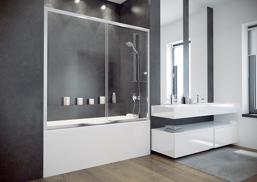 Besco Duo Slide II parawan nawannowy 170 cm szkło przezroczyste DDS-II-170