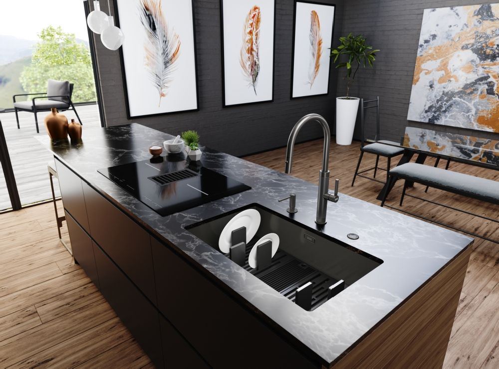 Franke Mythos Masterpiece Pull-Out Spray bateria kuchenna stojąca antracyt 115.0711.555