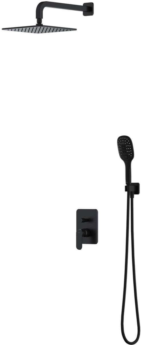 Omnires Sacramento zestaw prysznicowy podtynkowy z deszczownicą czarny mat SYSSC10BL