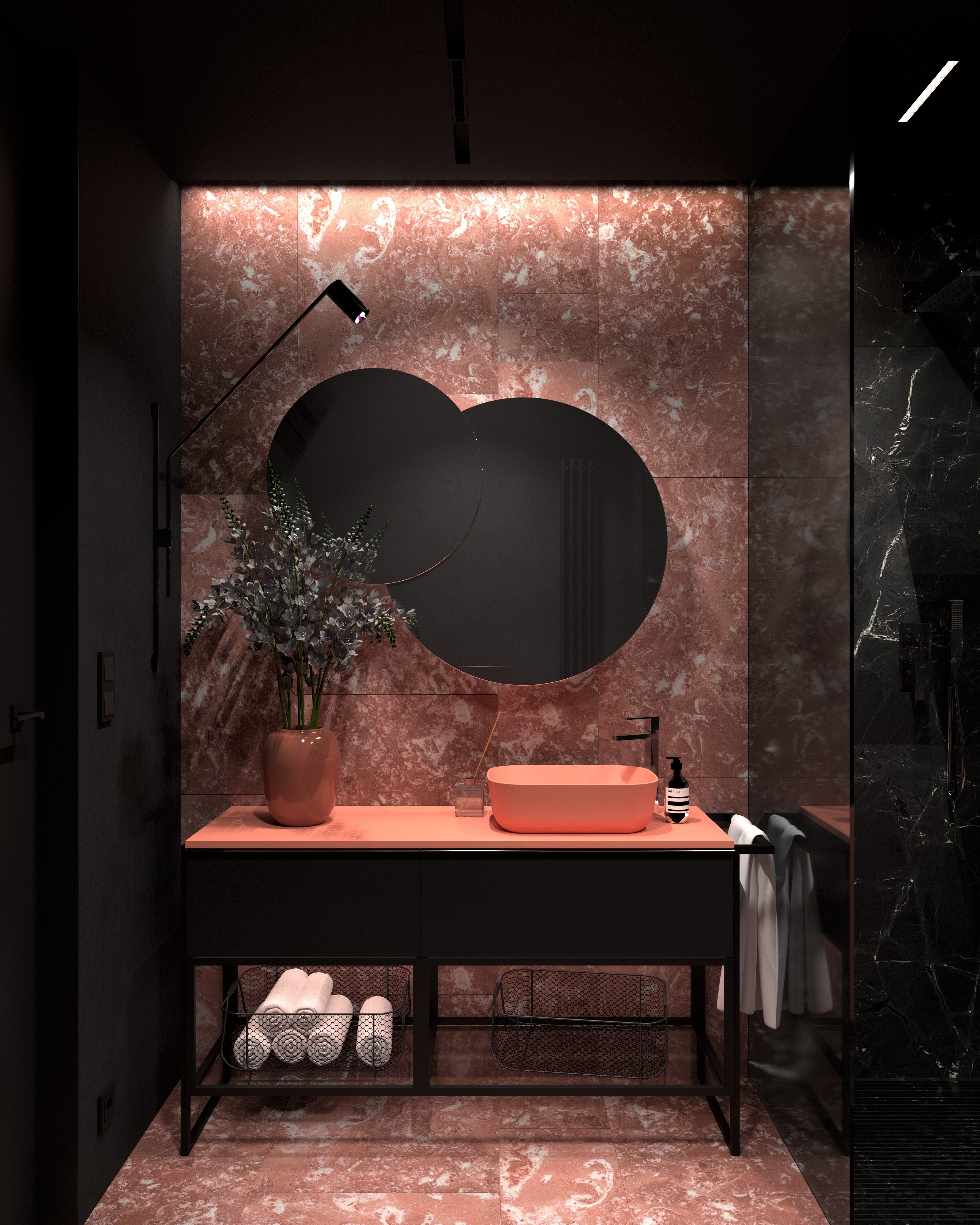 Elita Look szafka 60x44,9x28,1 cm podumywalkowa wisząca black matt RE010603027160