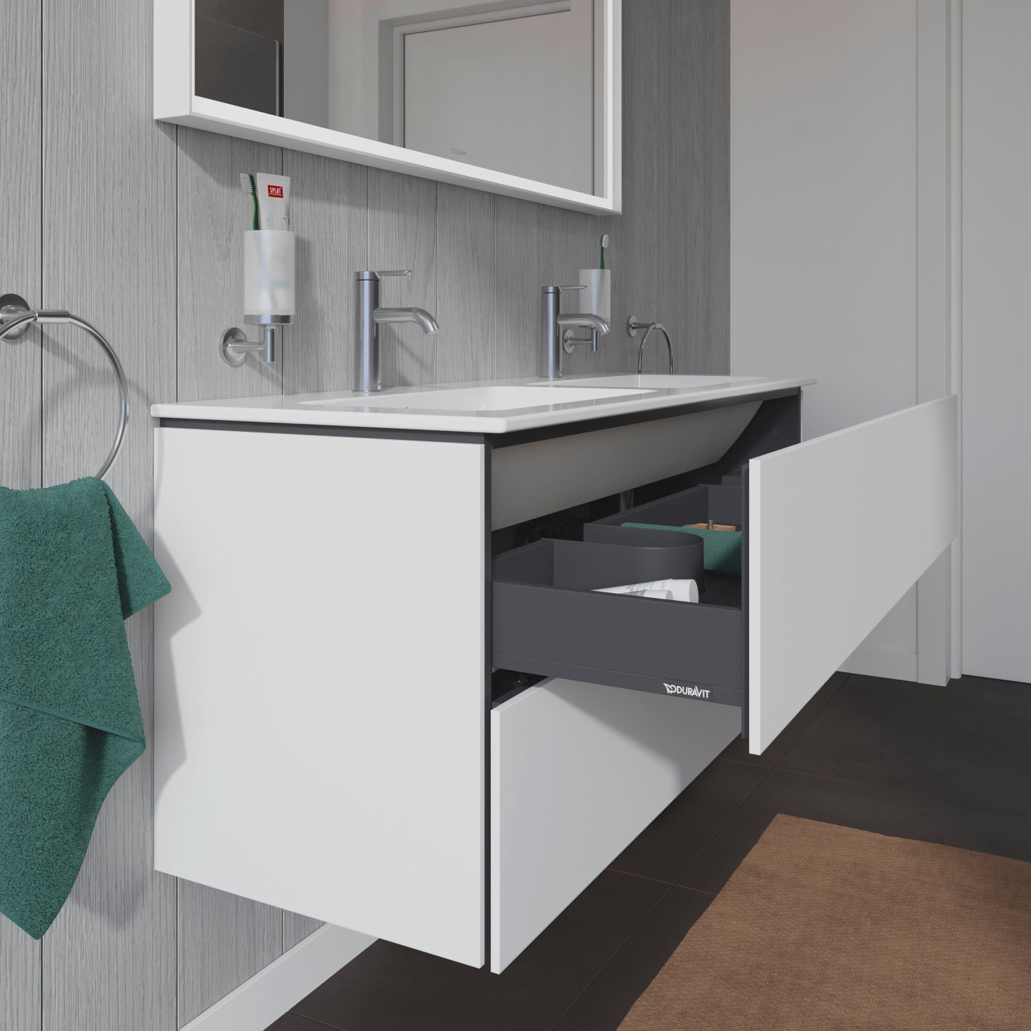 Duravit L-Cube szafka 129 cm podumywalkowa wisząca biały mat LC625801818