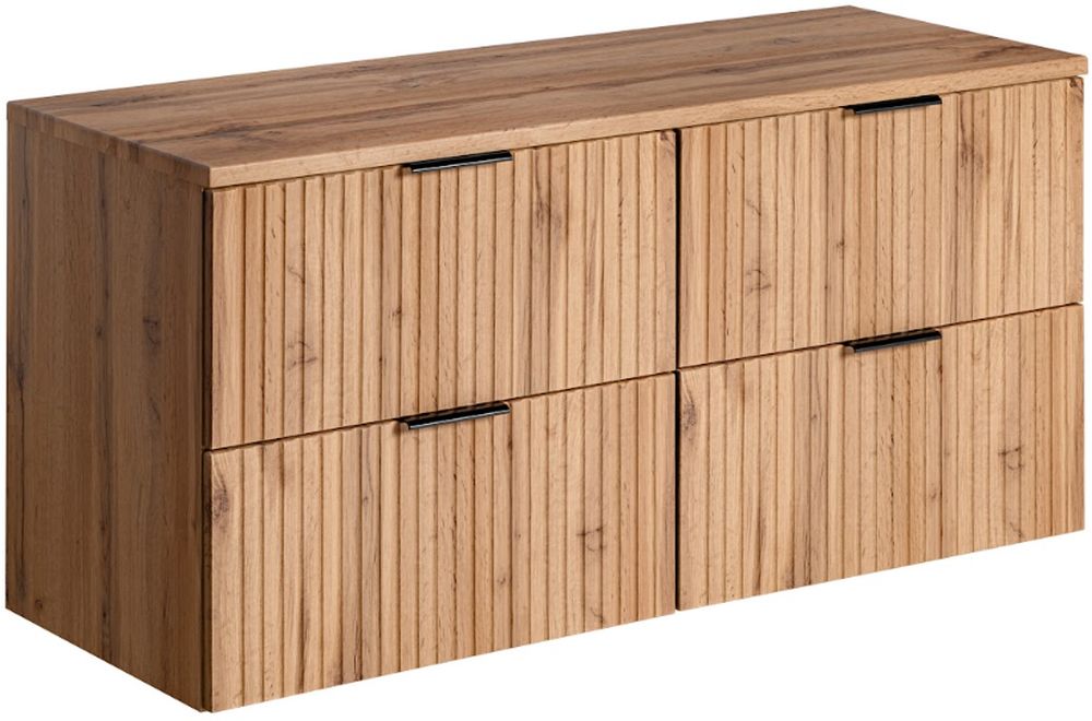 Zestaw Comad Adel Oak szafka 120 cm podumywalkowa wisząca z blatem dąb SET -ADO B 120 CM
