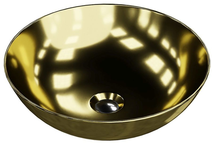 LaVita Rosa umywalka 40x40 cm nablatowa okrągła złoty połysk