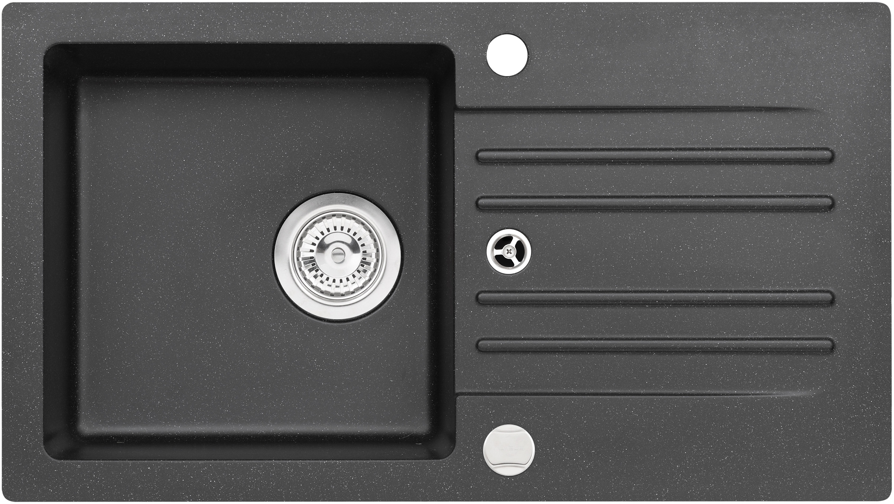Genesis Foxtrot 130 zlewozmywak 75x42 cm granitowy czarny 9603291