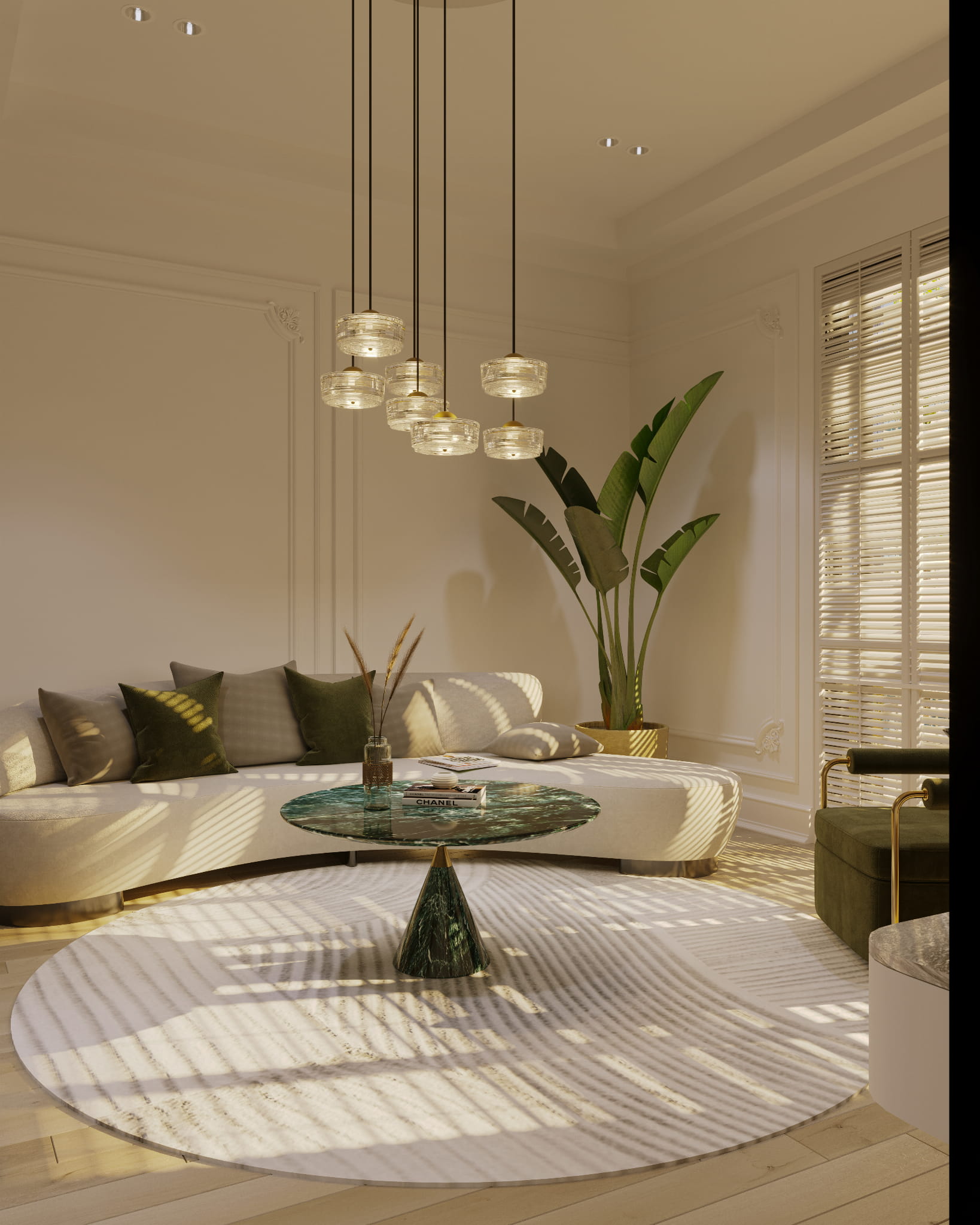 MaxLight Lipari lampa wisząca 7x38 W przezroczysta-złoto szczotkowane P0544