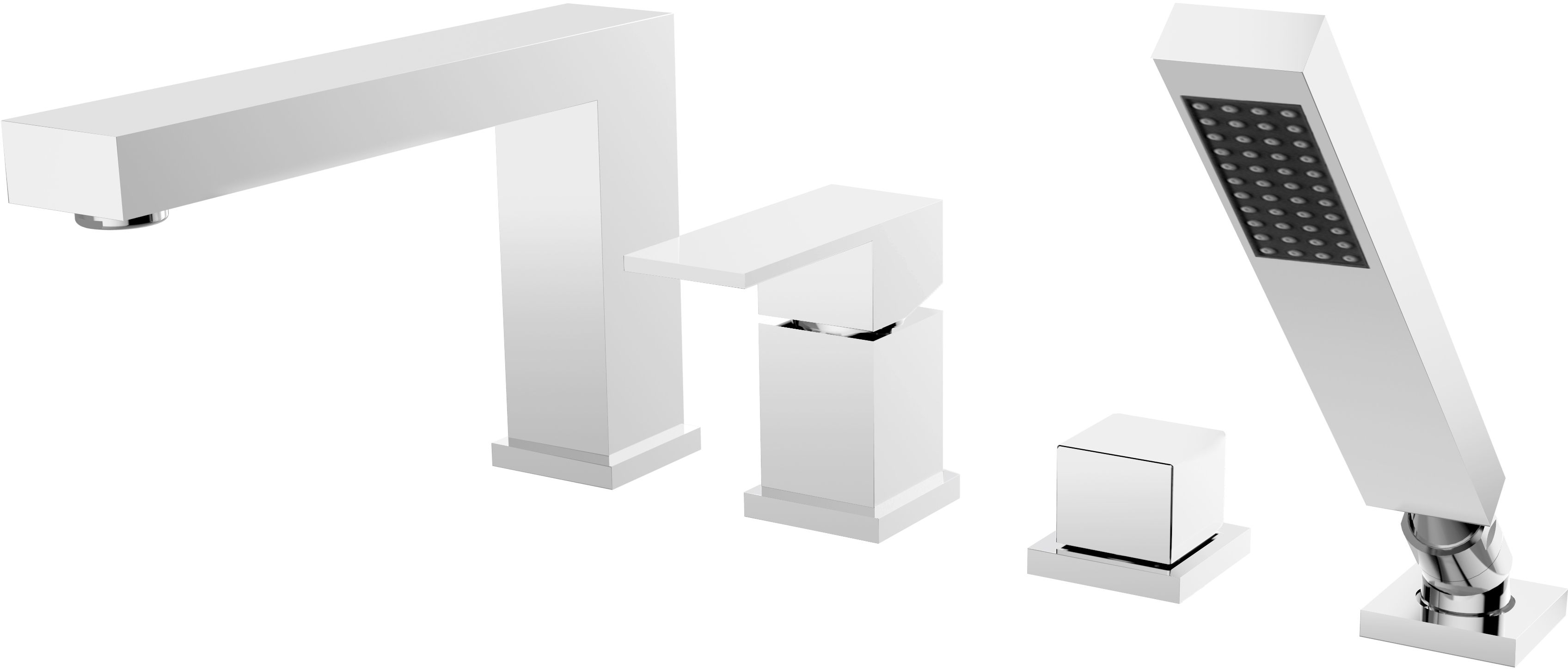 Besco Modern Varium bateria wannowo-prysznicowa 4-otworowa chrom BW-MV4-CH